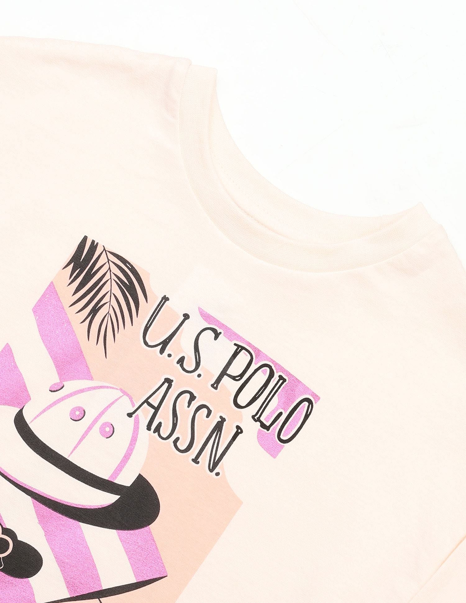 Girls Resort Graphic Cotton T-Shirt Purple - U.S. POLO ASSN. | Large