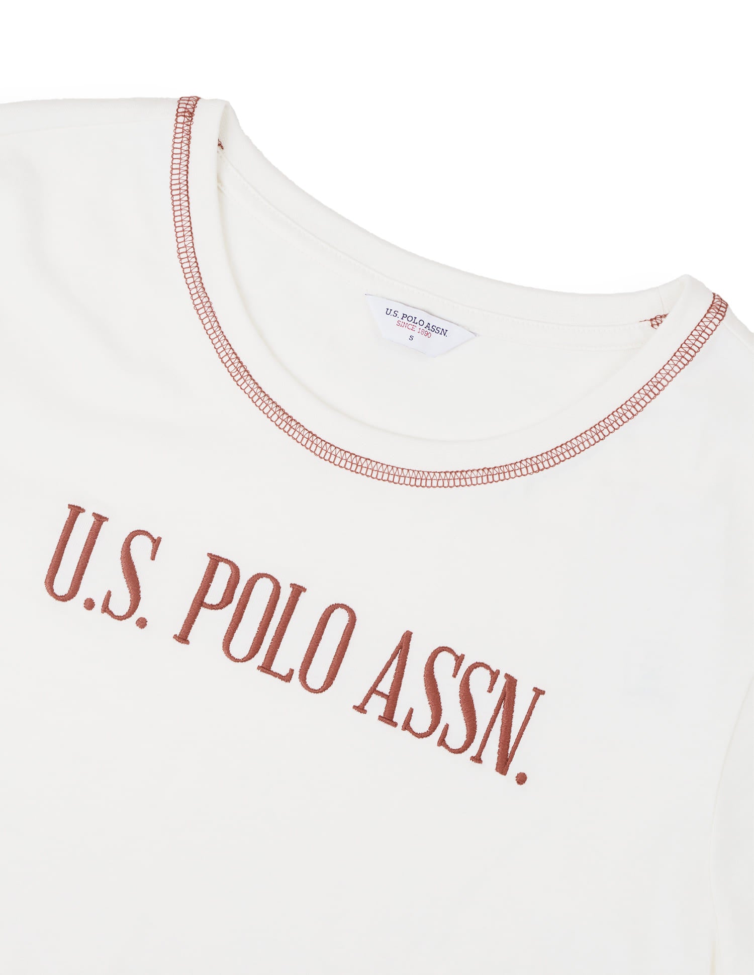 Brand Embroidered Regular Fit T-Shirt Off White - U.S. Polo Assn. India | Large