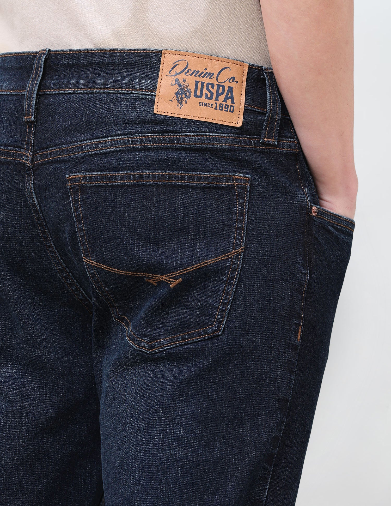 Brandon Slim-Tapered Fit Blue Jeans Dark Indigo - U.S. Polo Assn. India | Large