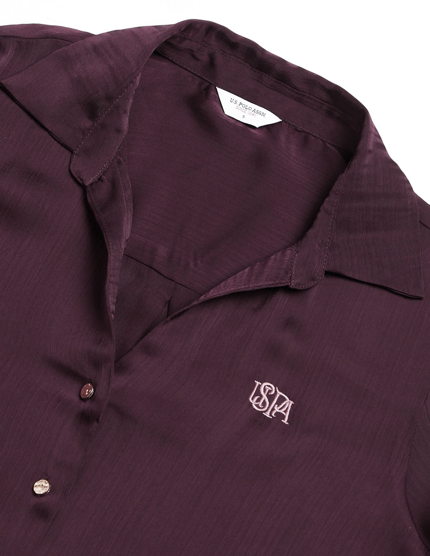 Relaxed Fit Satin Shirt Red - U.S. POLO ASSN. | Large