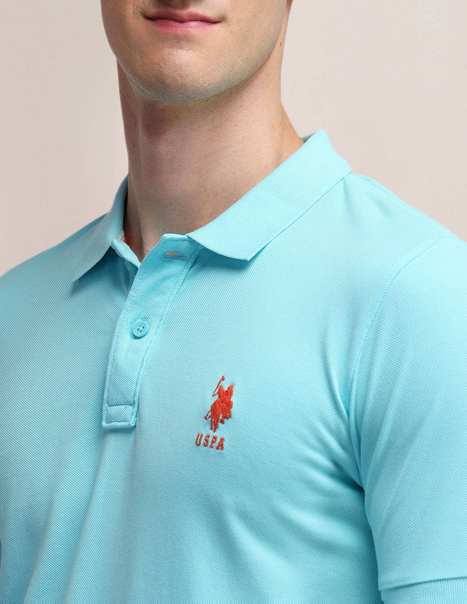 Solid Slim Fit Polo Shirt Blue - U.S. POLO ASSN. | Large