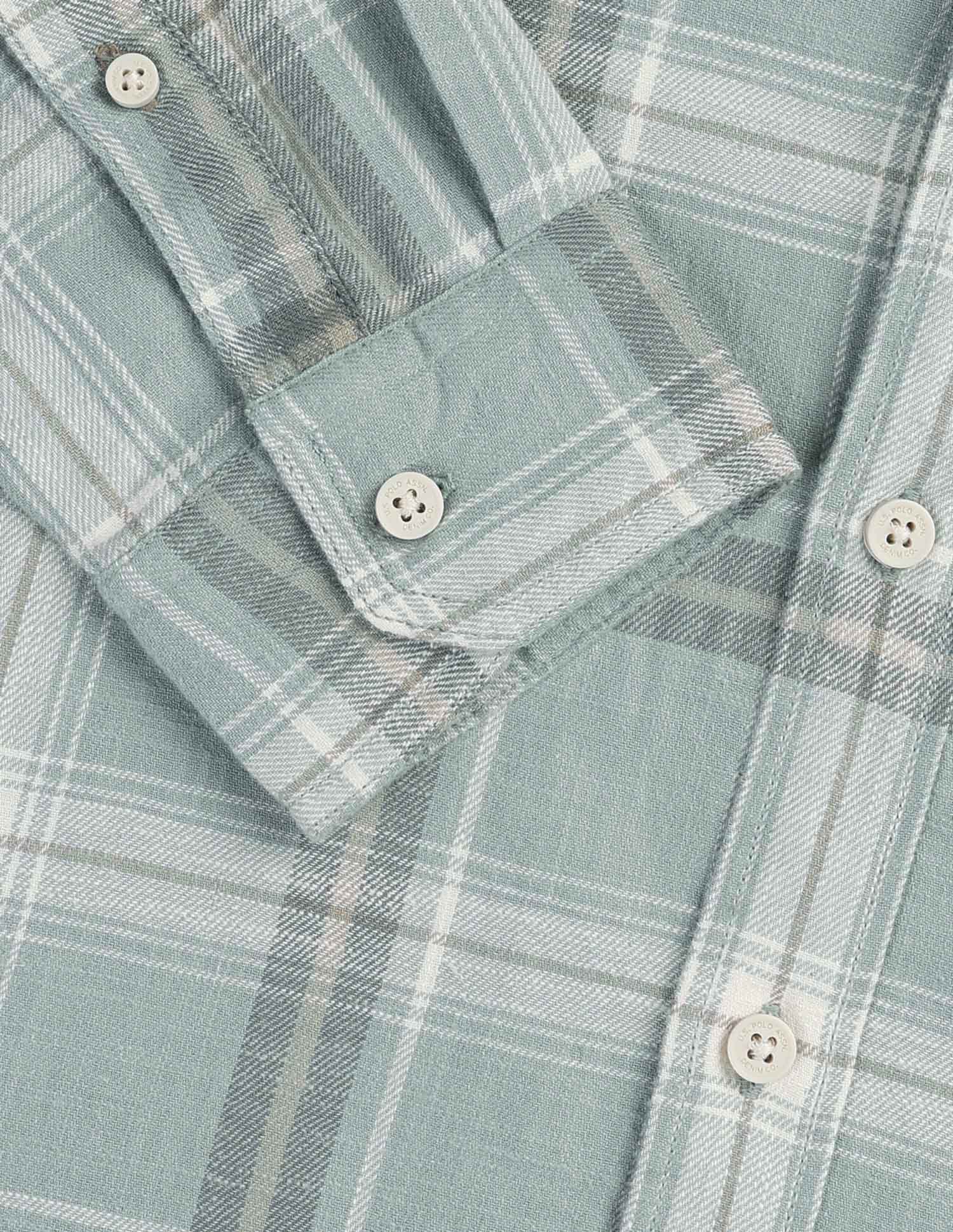 Legend Of Horseshoe Tartan Checked Shirt Light Green - U.S. POLO ASSN. | Large