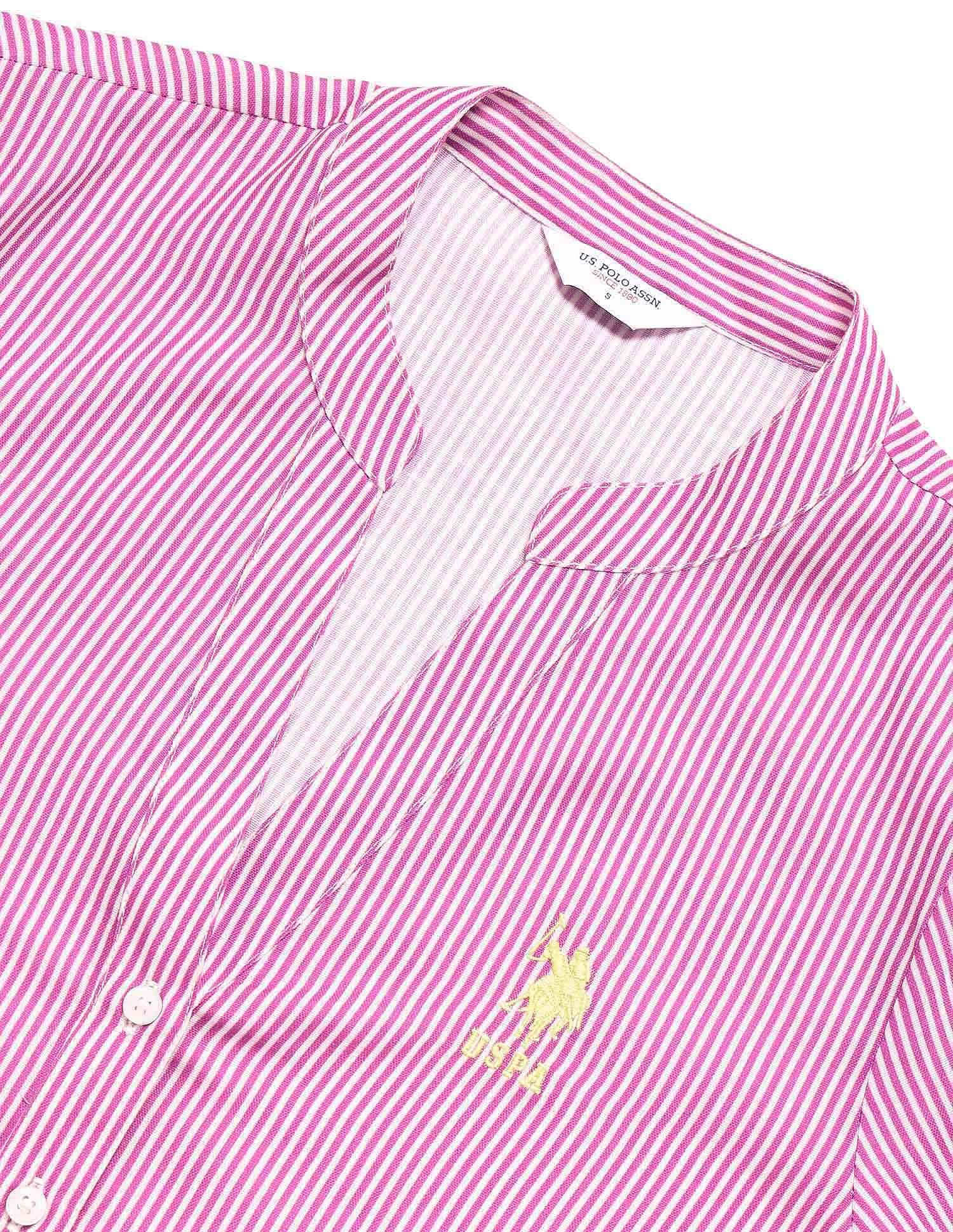 Vertical Striped Shirt Mauve - U.S. POLO ASSN. | Large
