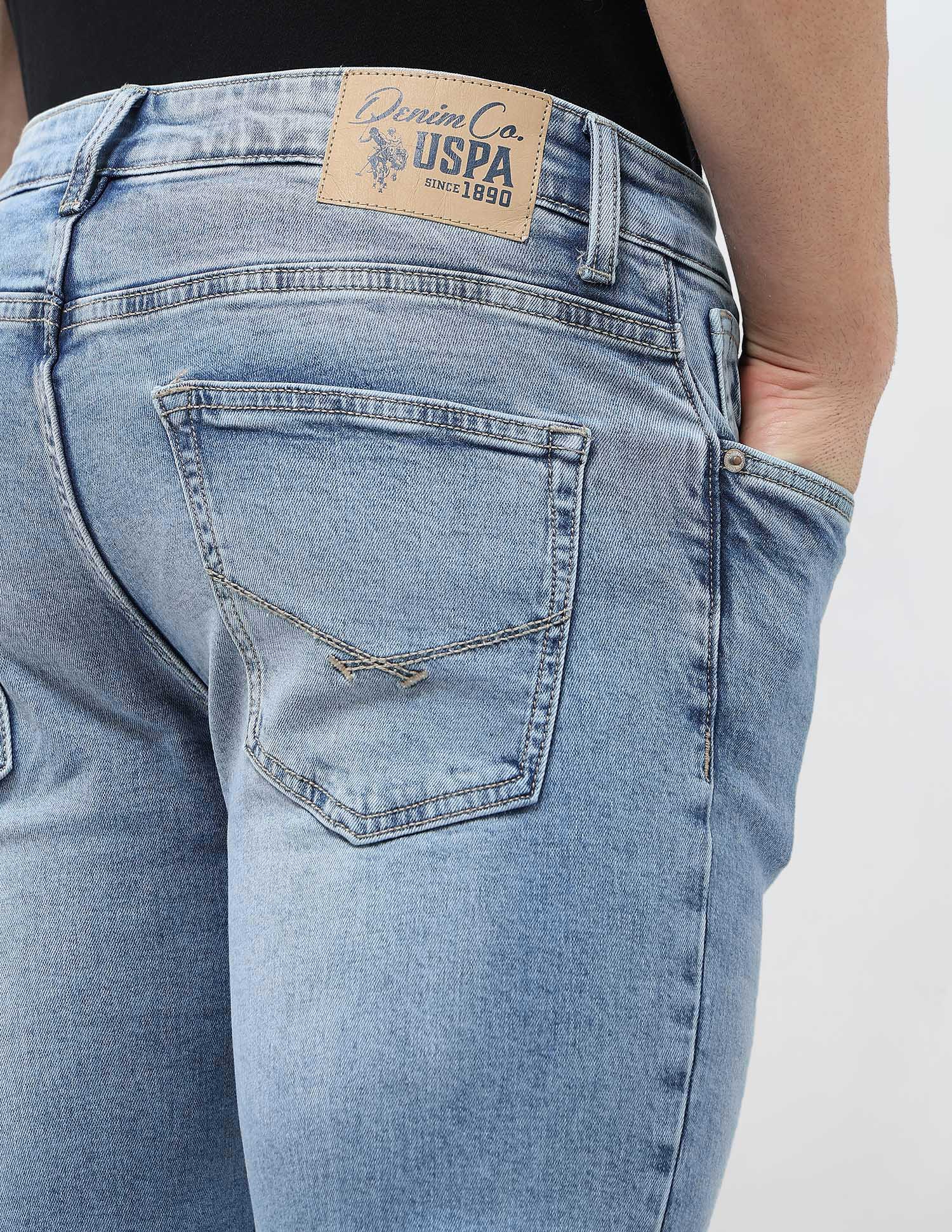 Harold Slim Straight Fit Blue Jeans Light Indigo - U.S. POLO ASSN. | Large