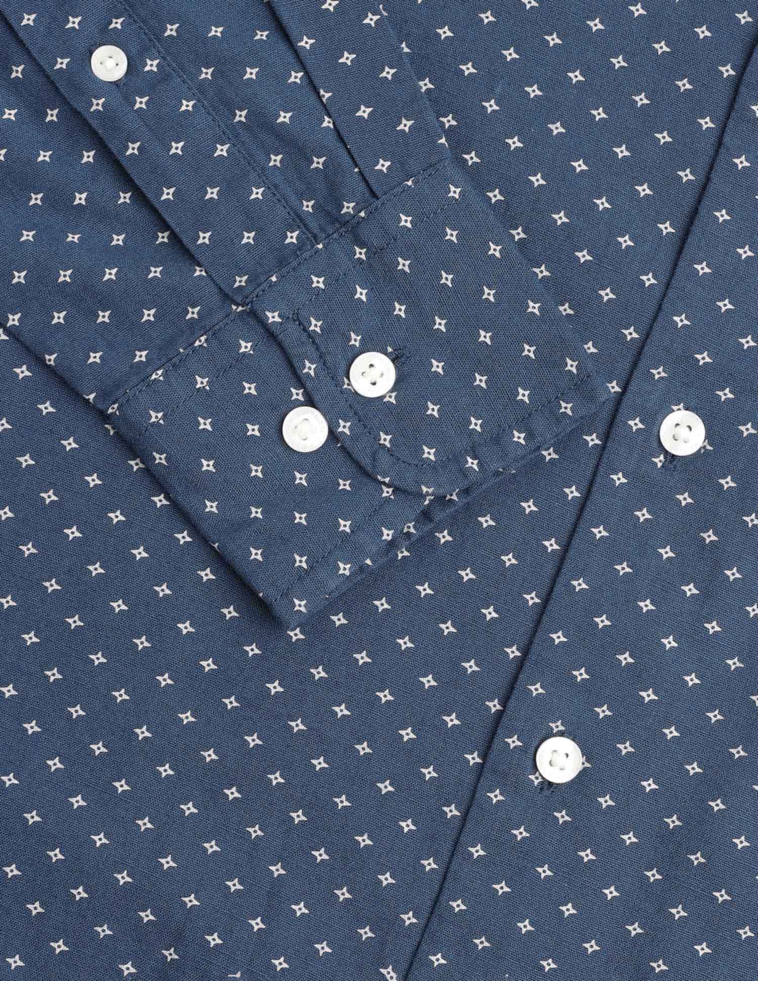 Pure Cotton Geometric Printed Shirt Teal - U.S. Polo Assn. India | Large