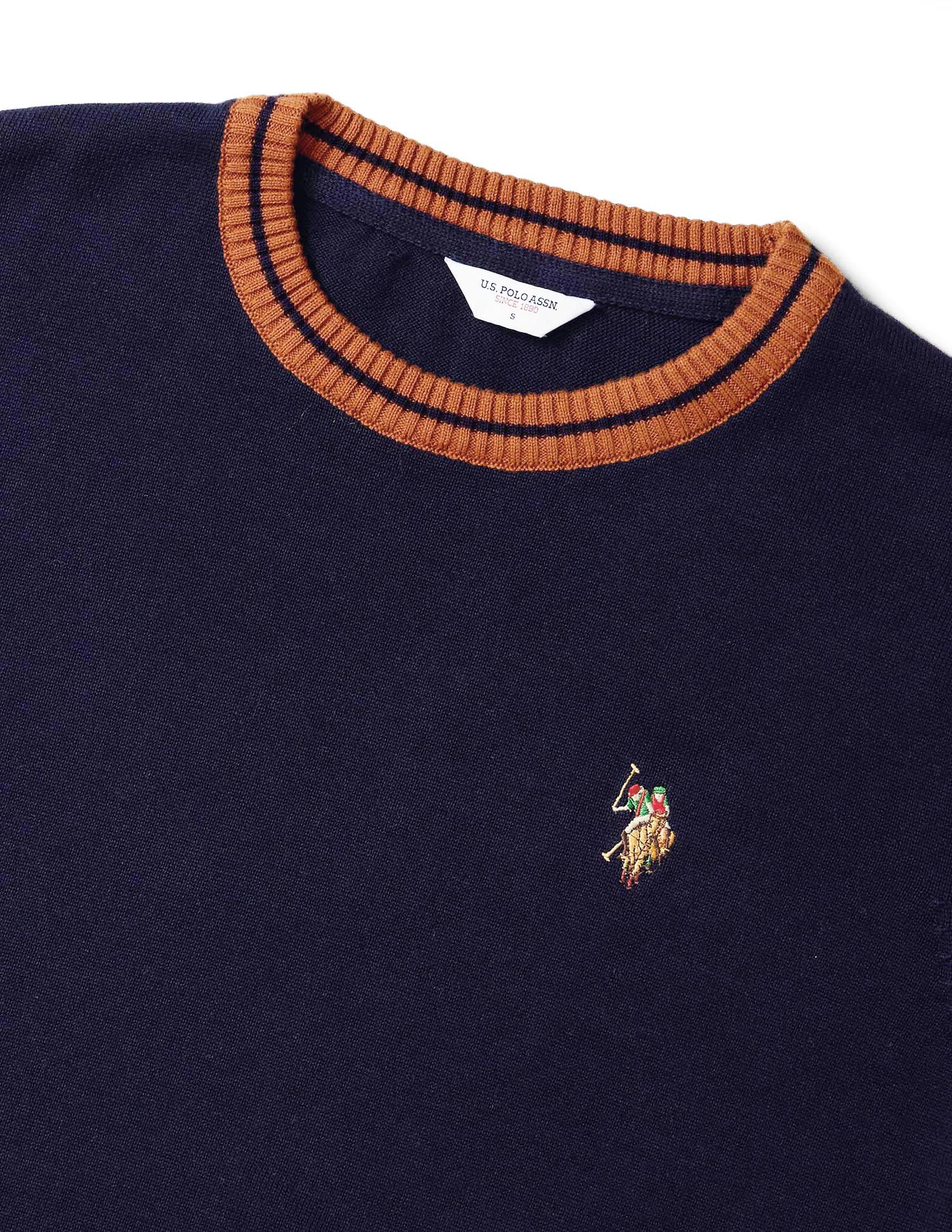 Solid Relaxed Fit Sweater Blue - U.S. POLO ASSN. | Large