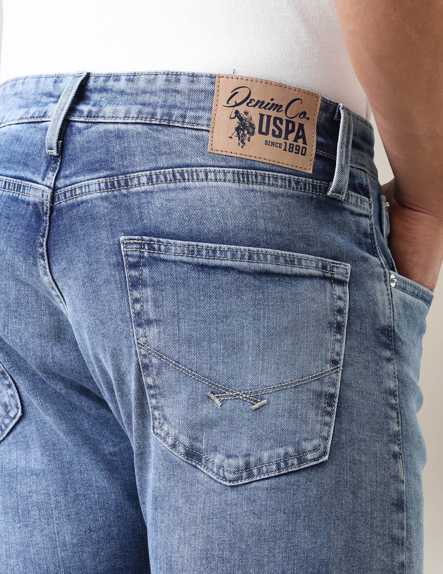 Mason Regular Straight Fit Blue Jeans Light Blue - U.S. Polo Assn. India | Large