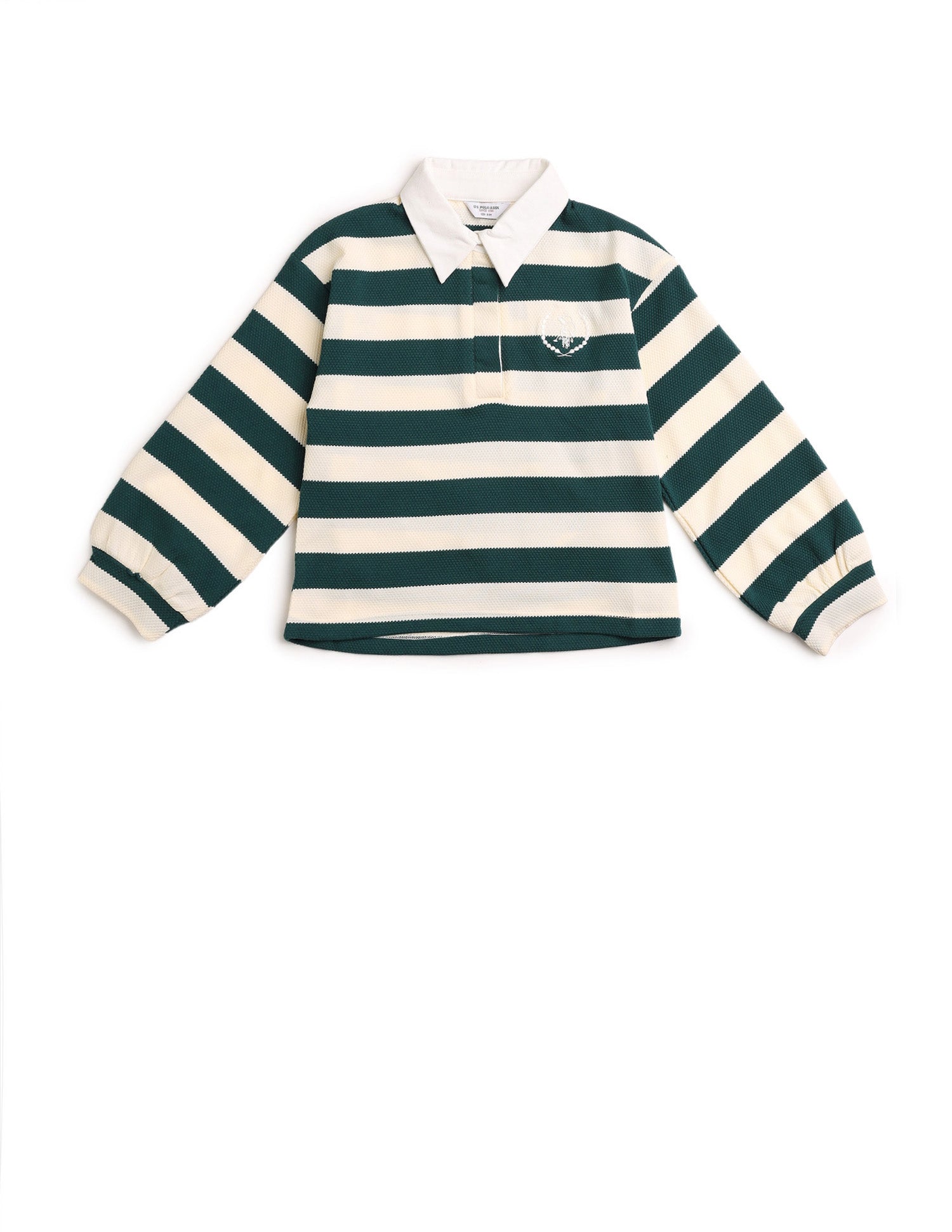 Girls Horizontal Striped Patterned Knit Top Green - U.S. POLO ASSN. | Large