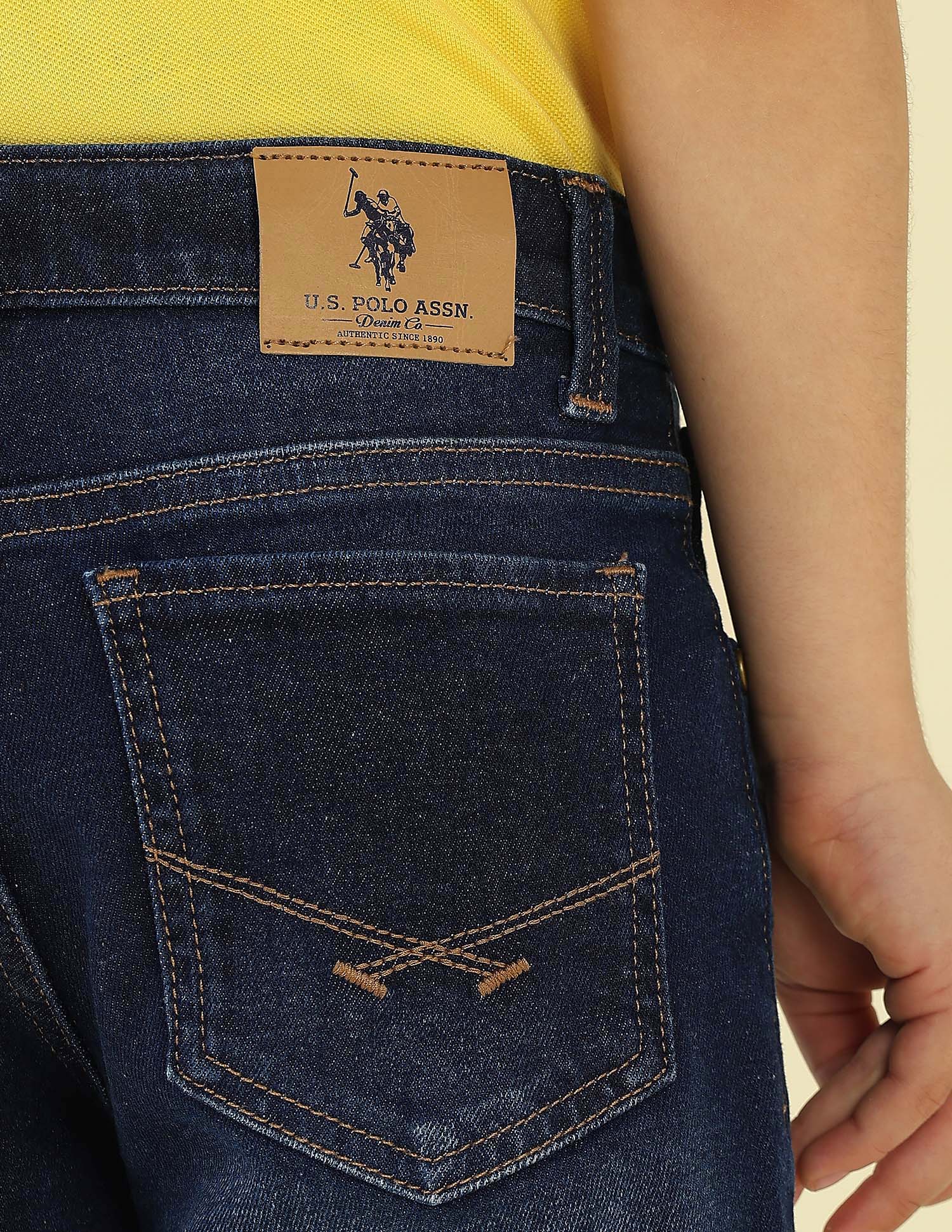 Relaxed Fit Whiskered Jeans Dark Indigo - U.S. Polo Assn. India | Large