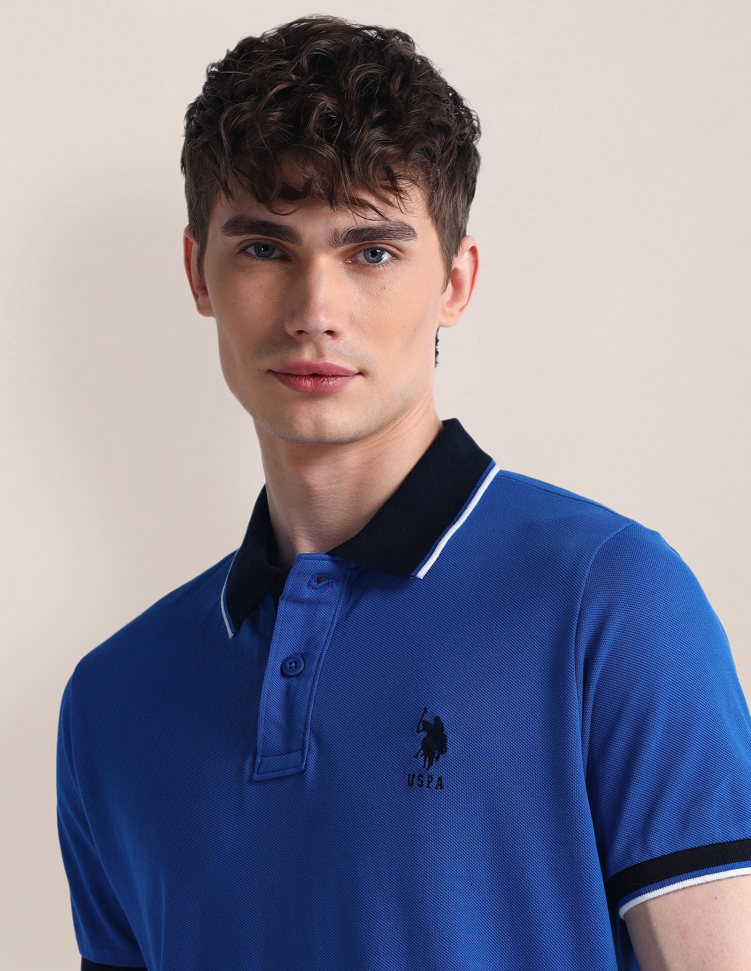 Slim Fit Logo Polo Shirt Blue - U.S. POLO ASSN. | Large