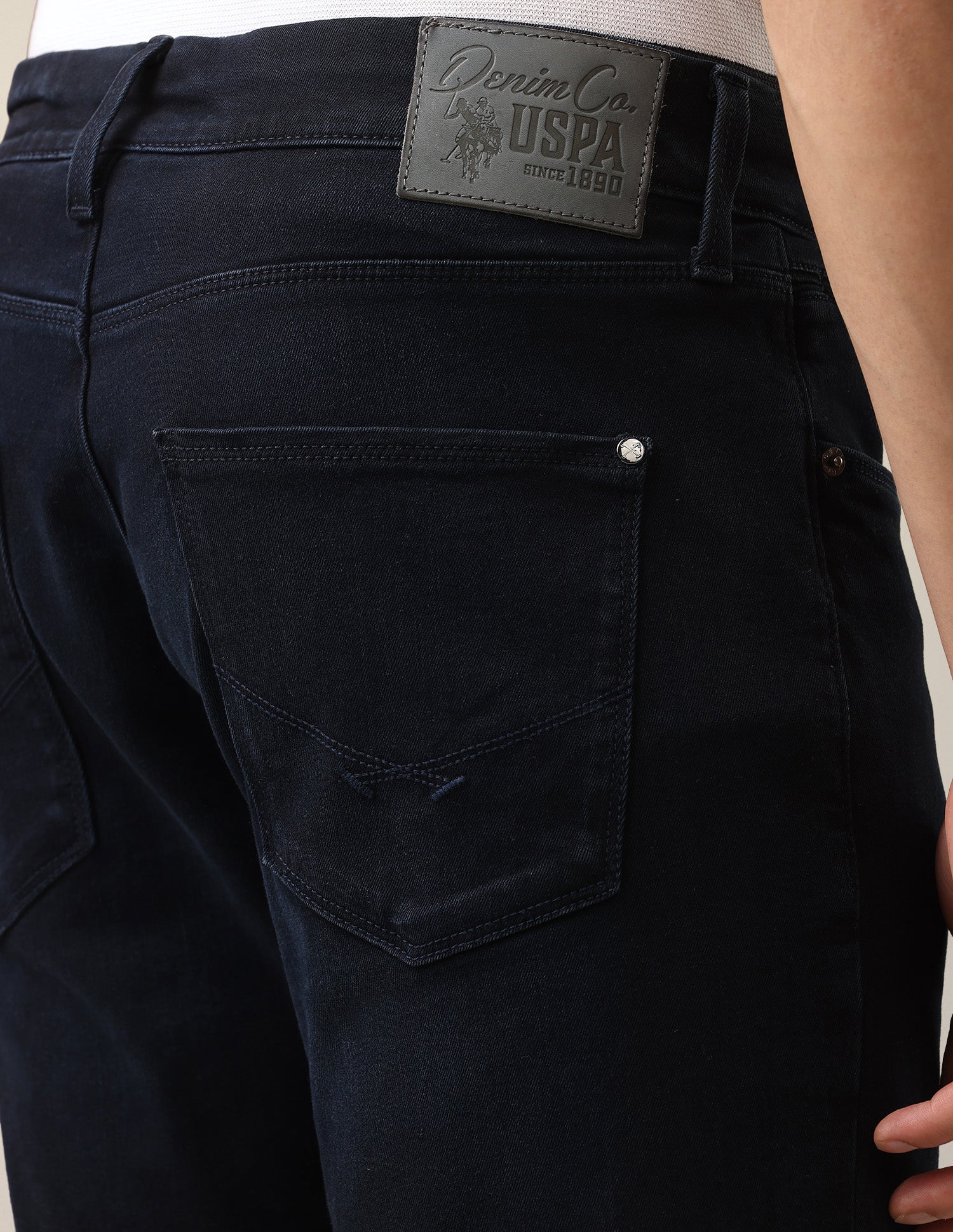 Harold Slim Straight Fit Blue Jeans Dark Blue - U.S. Polo Assn. India | Large
