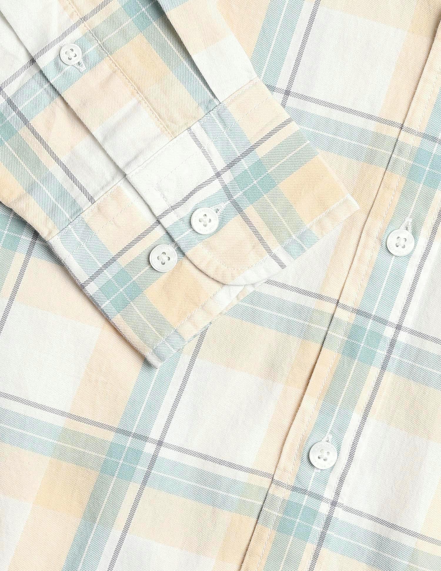 Tartan Checked Twill Shirt Beige - U.S. Polo Assn. India | Large