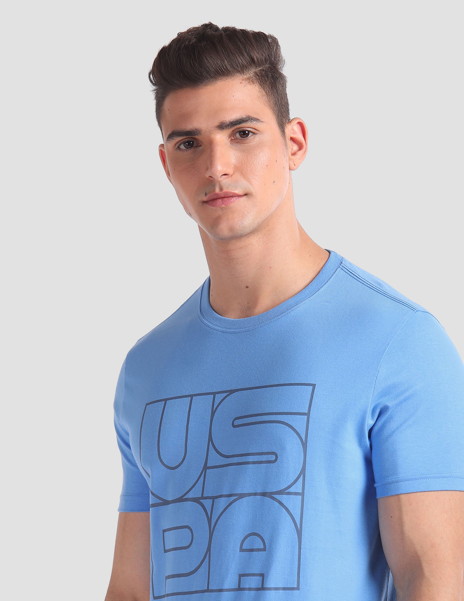 Brand Print Cotton IYAZ Lounge T-Shirt - Pack Of 2 Green and Blue - U.S. POLO ASSN. | Large