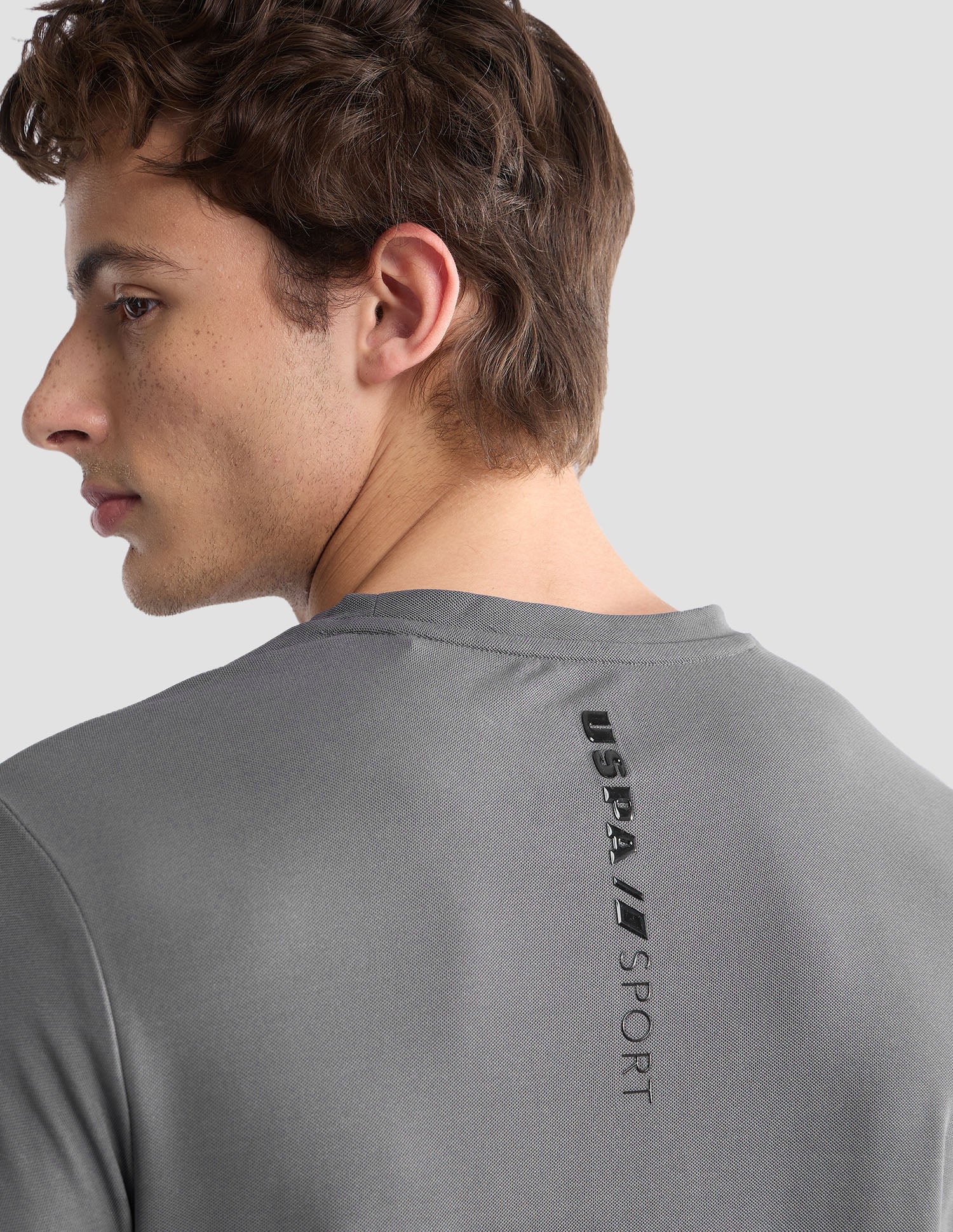 Solid Slim Fit Active T-Shirt Dark Grey - U.S. Polo Assn. India | Large