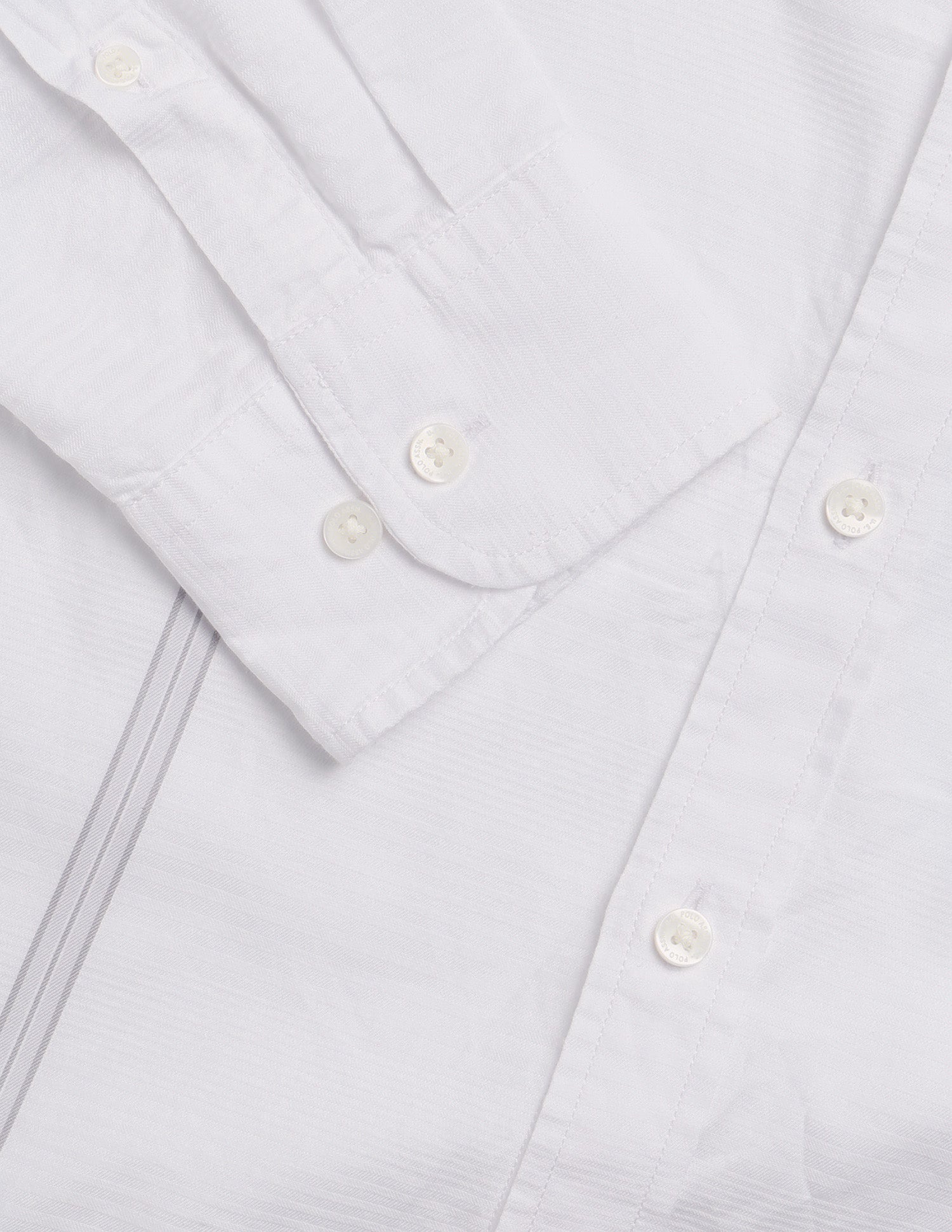 Textured Horizontal Striped Regular Fit Shirt Light Grey - U.S. Polo Assn. India | Large