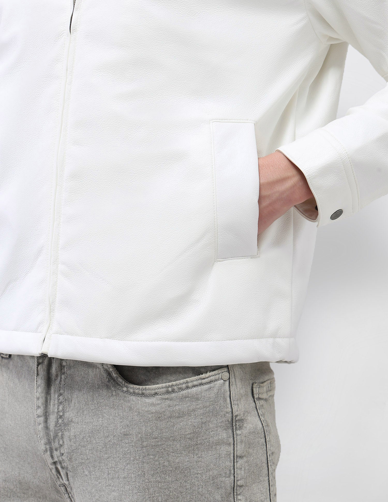 Solid Regular Fit Jacket Ivory - U.S. Polo Assn. India | Large