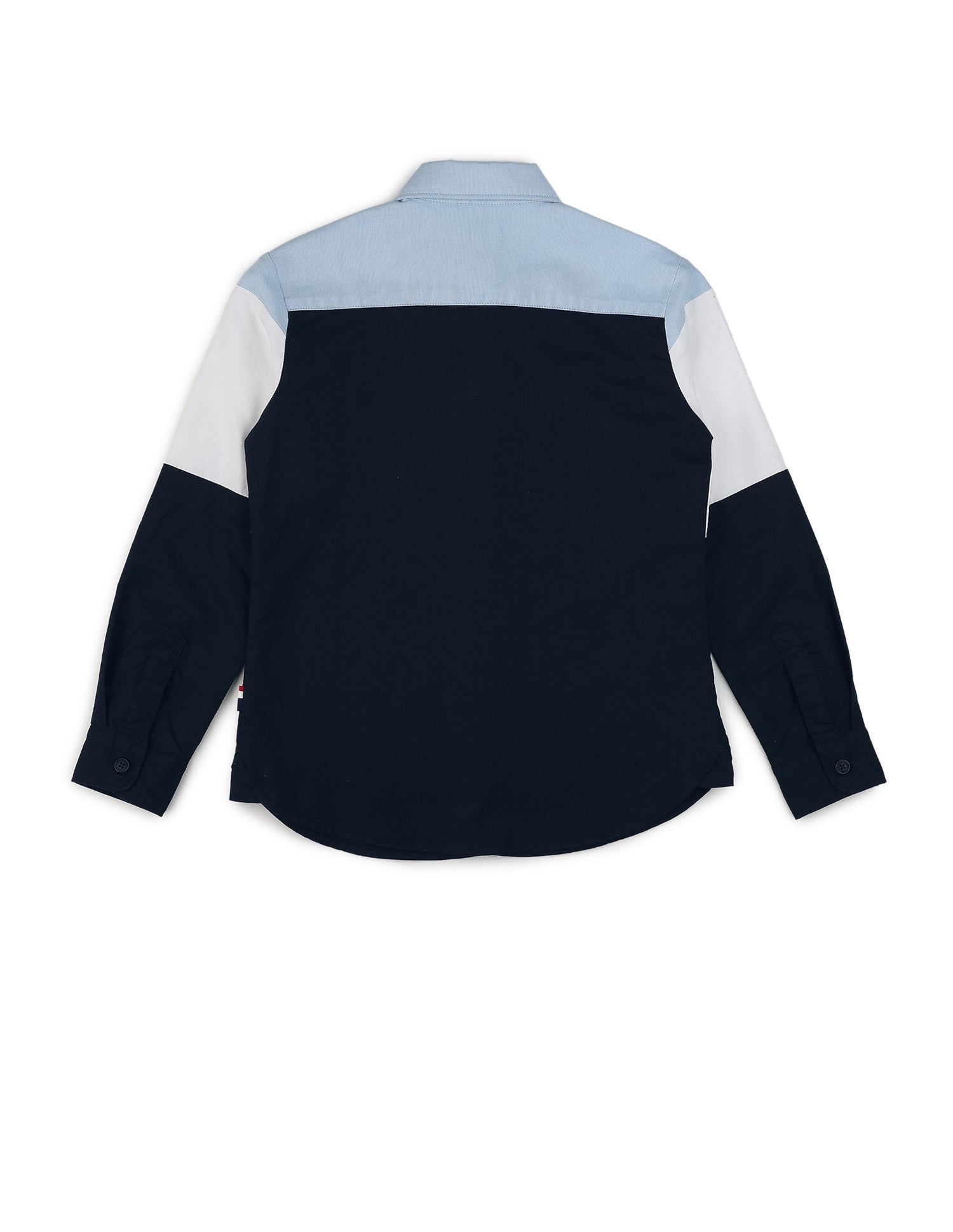 Boys Colorblocked Pure Cotton Shirt Light Blue - U.S. POLO ASSN. | Large