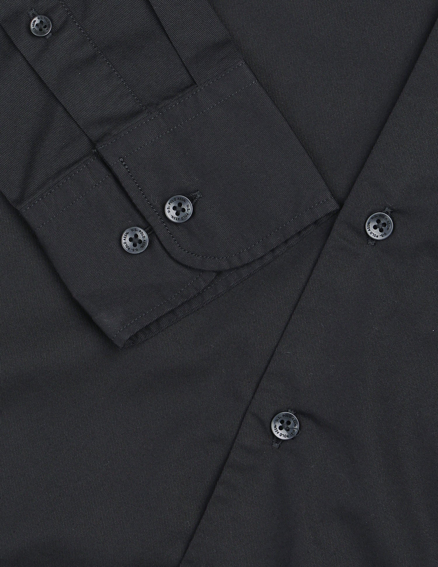 Twill Solid Shirt Black - U.S. Polo Assn. India | Large