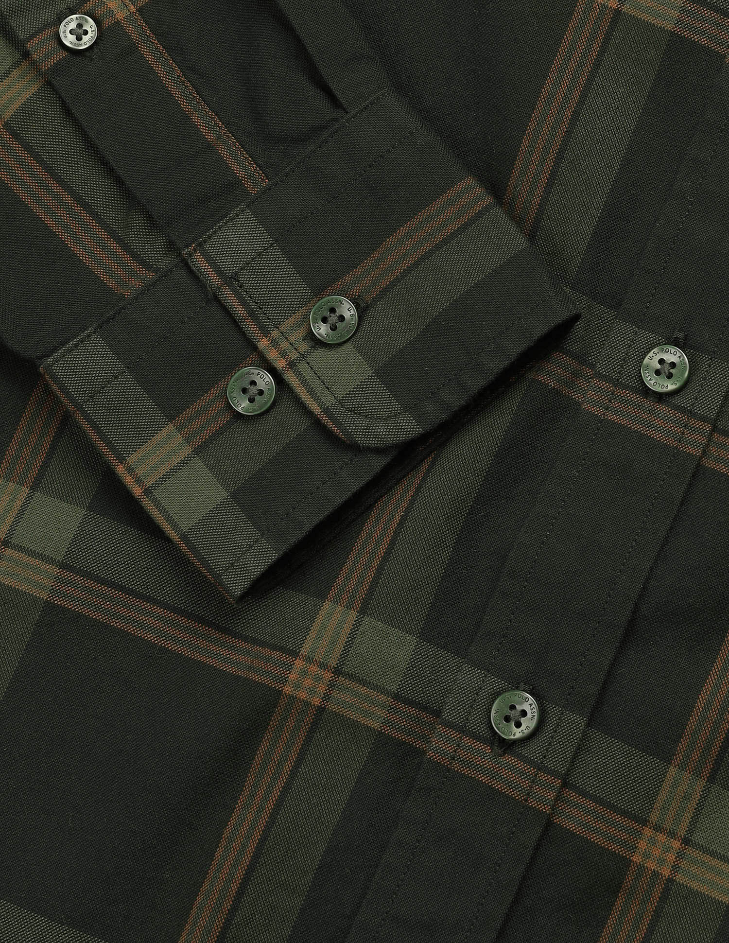 Grid Tattersall Checked Regular Fit Shirt Olive - U.S. Polo Assn. India | Large