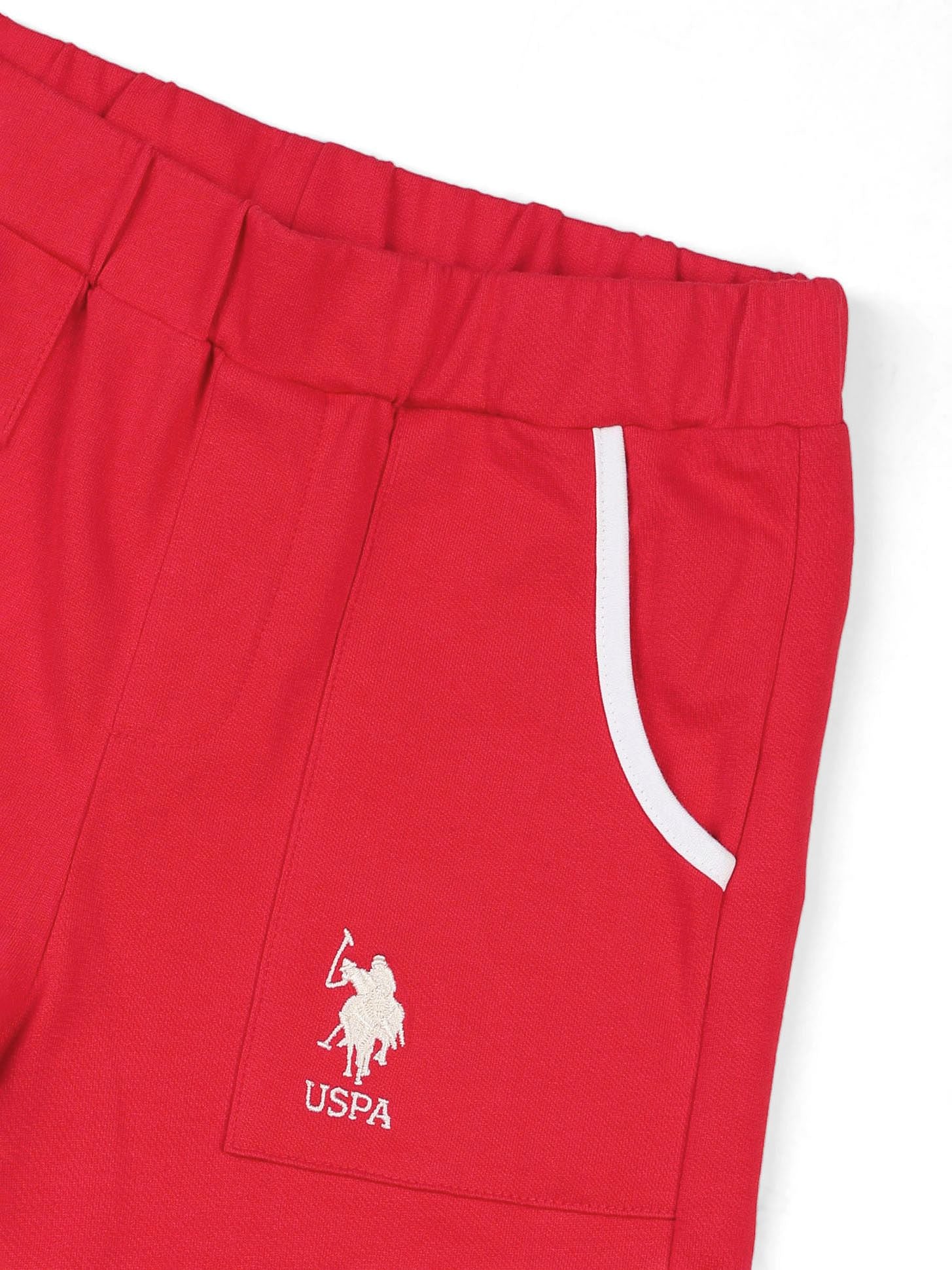 Girls Regular Fit Cargo Track Pants Red - U.S. POLO ASSN. | Large