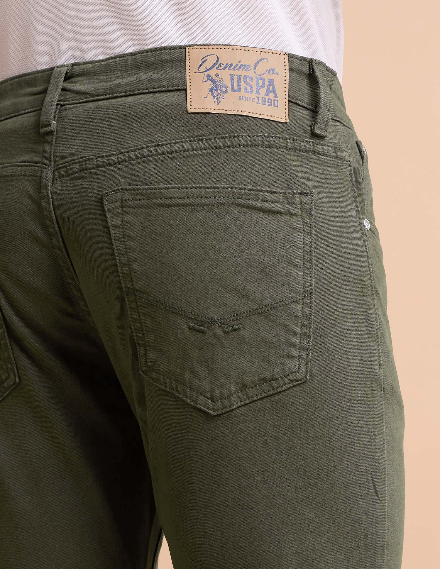 Brandon Slim Tapered Fit Green Jeans Olive - U.S. POLO ASSN. | Large