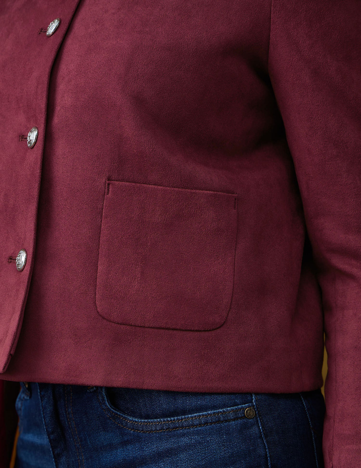 Solid Regular Fit Round Neck Jacket Purple - U.S. POLO ASSN. | Large