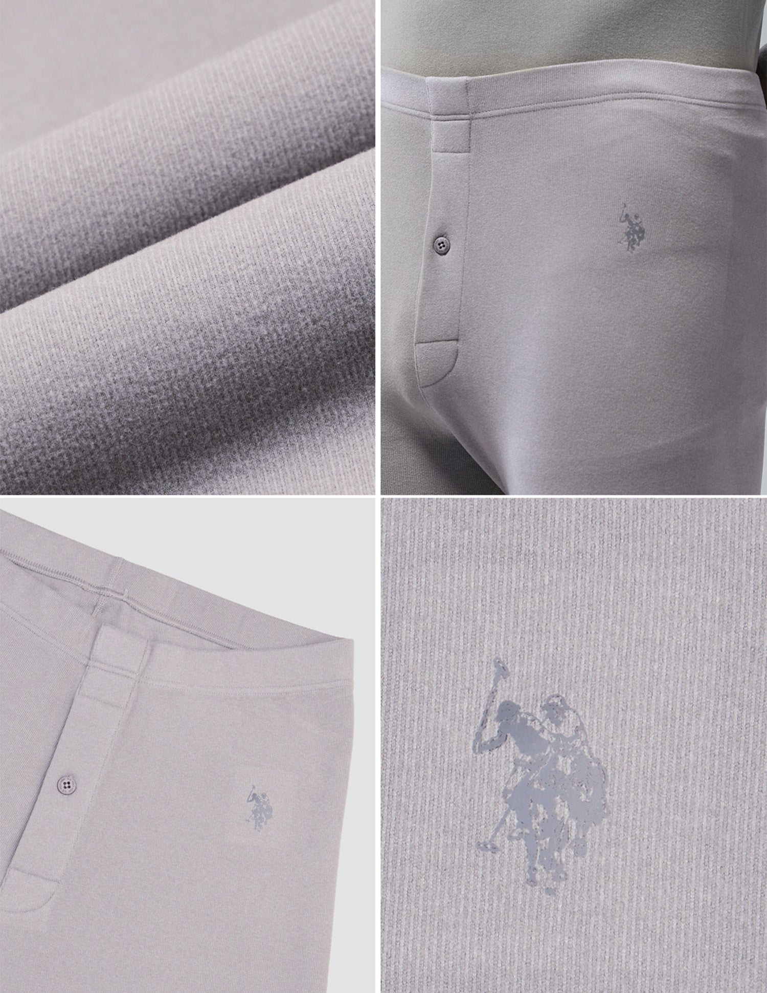 Comfort Fit Solid PH002 Thermal Track Pants - Pack Of 1 Grey - U.S. Polo Assn. India | Large
