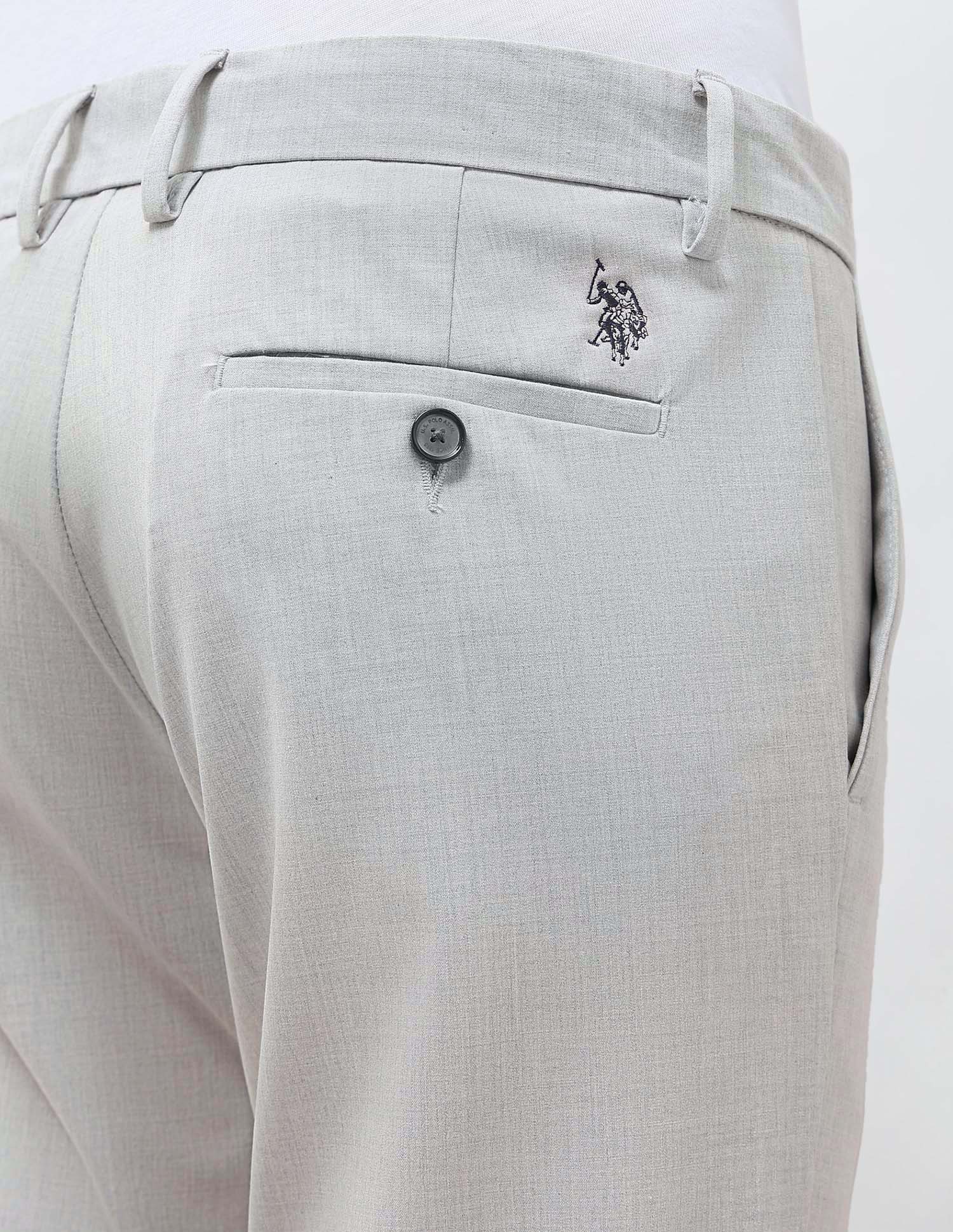 Heathered Slim Fit Trousers Light Grey - U.S. POLO ASSN. | Large