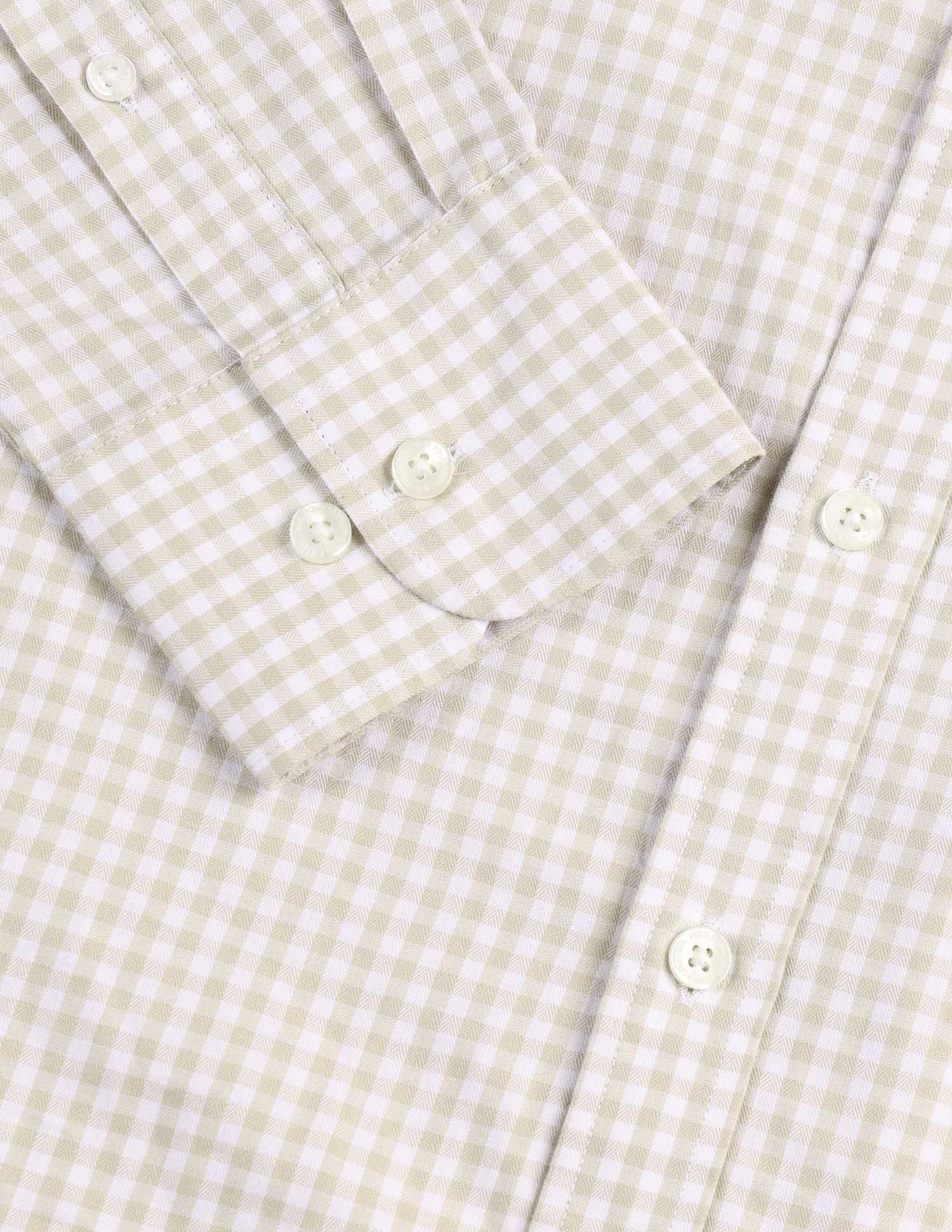Pure Cotton Gingham Checked Shirt Beige - U.S. POLO ASSN. | Large