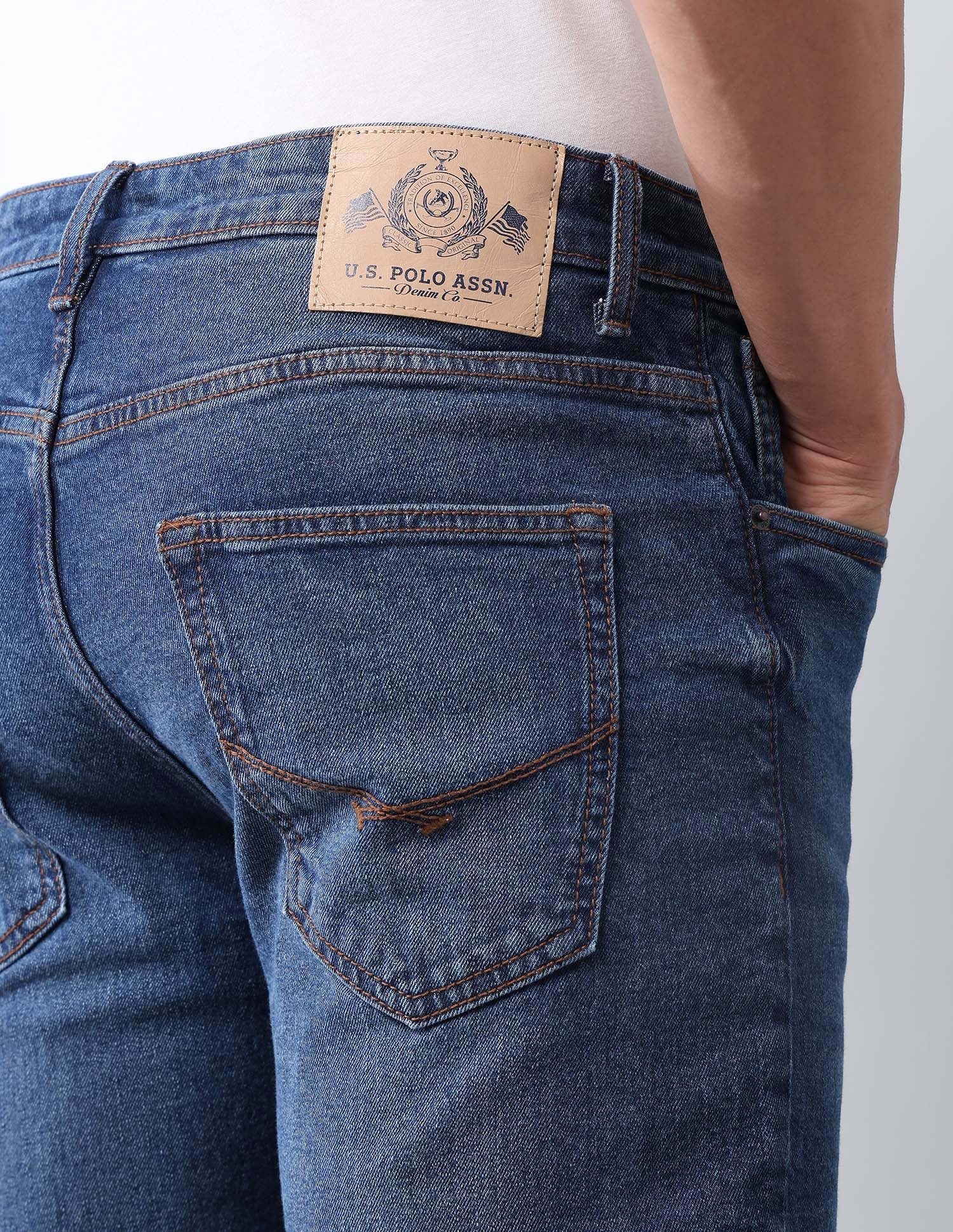 Harold Slim Straight Fit Blue Jeans Blue - U.S. POLO ASSN. | Large