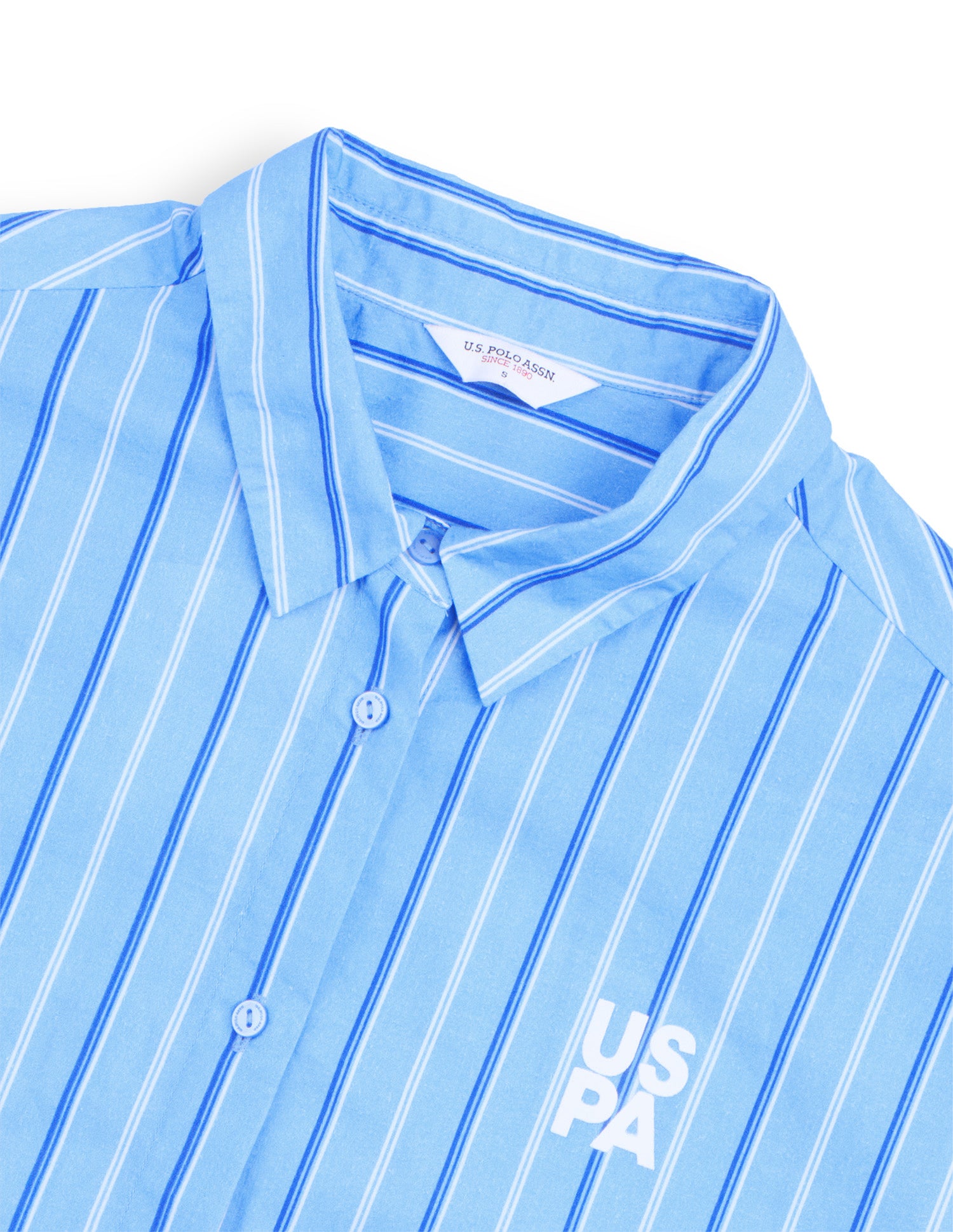 Vertical Striped Relaxed Fit Shirt Blue - U.S. Polo Assn. India | Large
