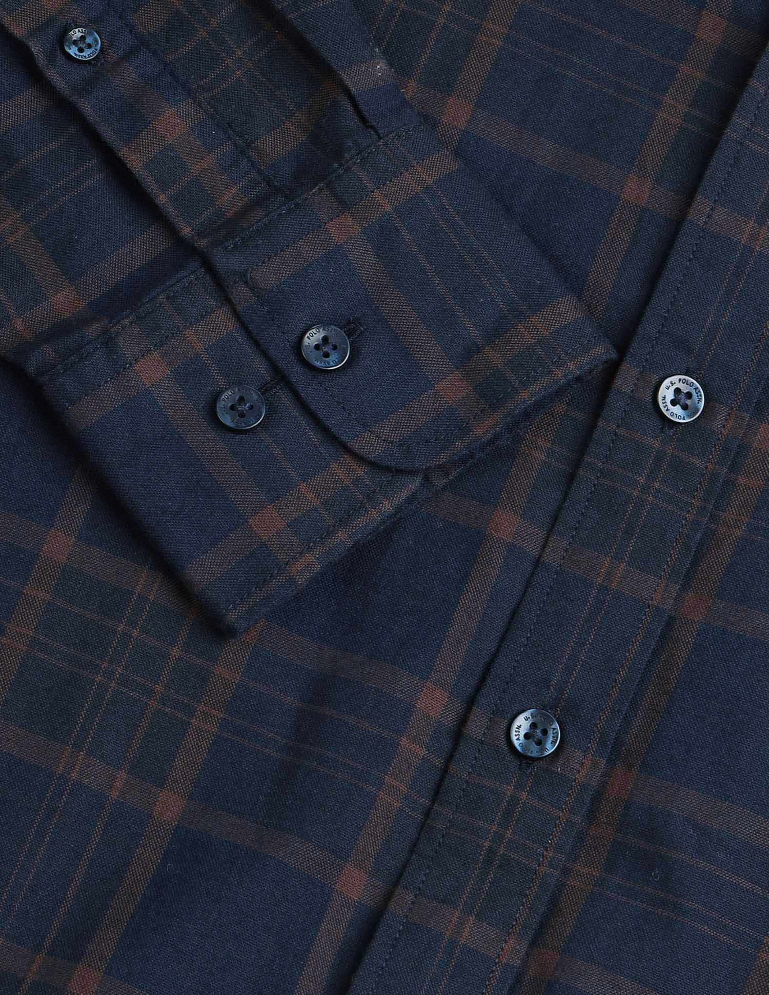 Tailored Fit Tartan Checked Shirt Navy - U.S. POLO ASSN. | Large