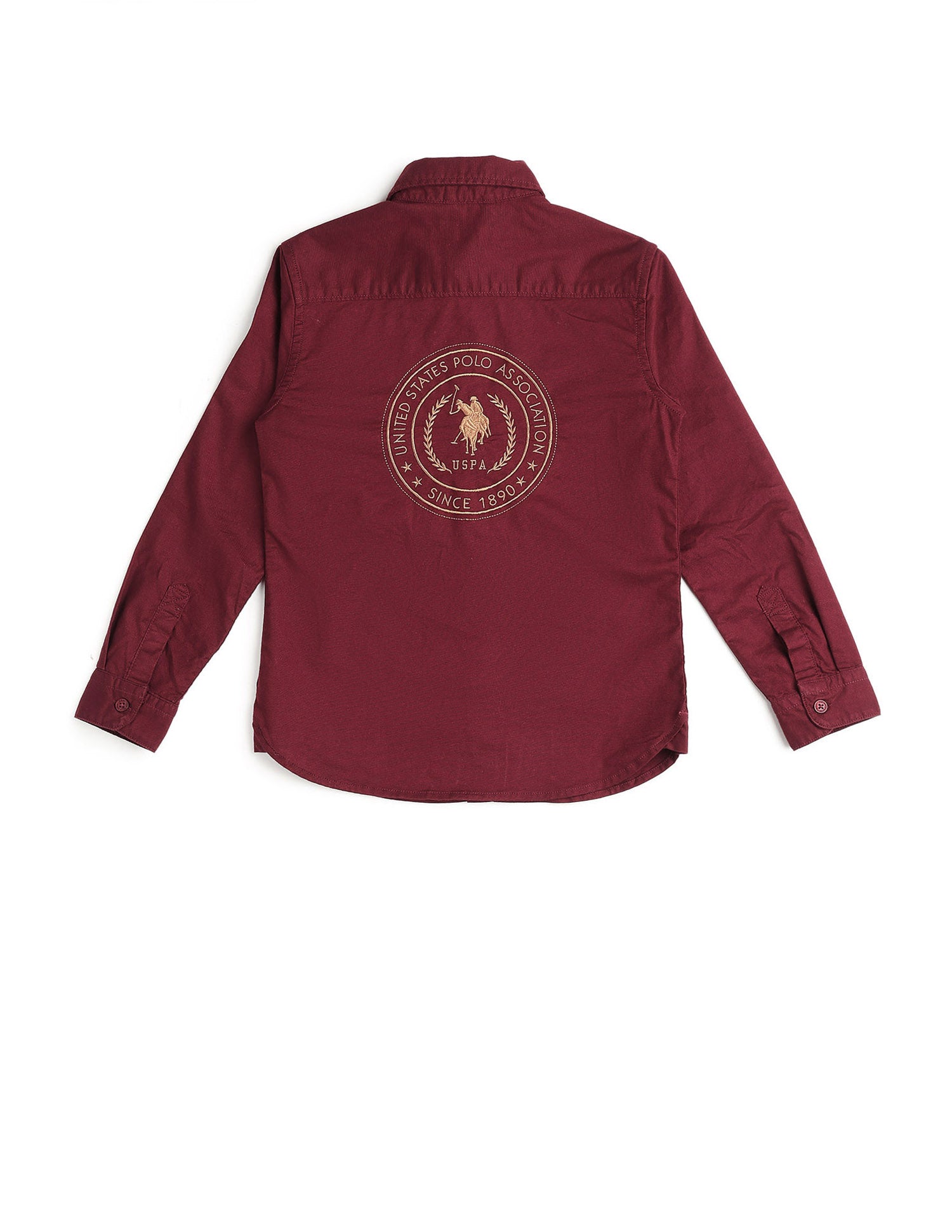 Boys Oxford Brand Embroidered Shirt Red - U.S. POLO ASSN. | Large