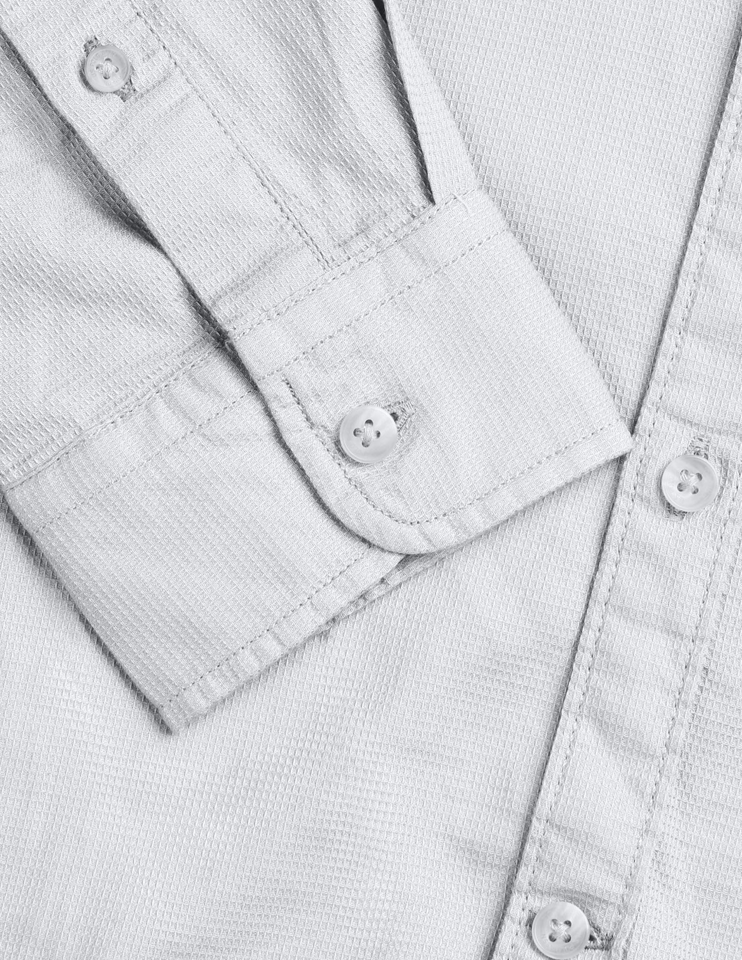 Textured Regular Fit Shirt Light Grey - U.S. Polo Assn. India | Large