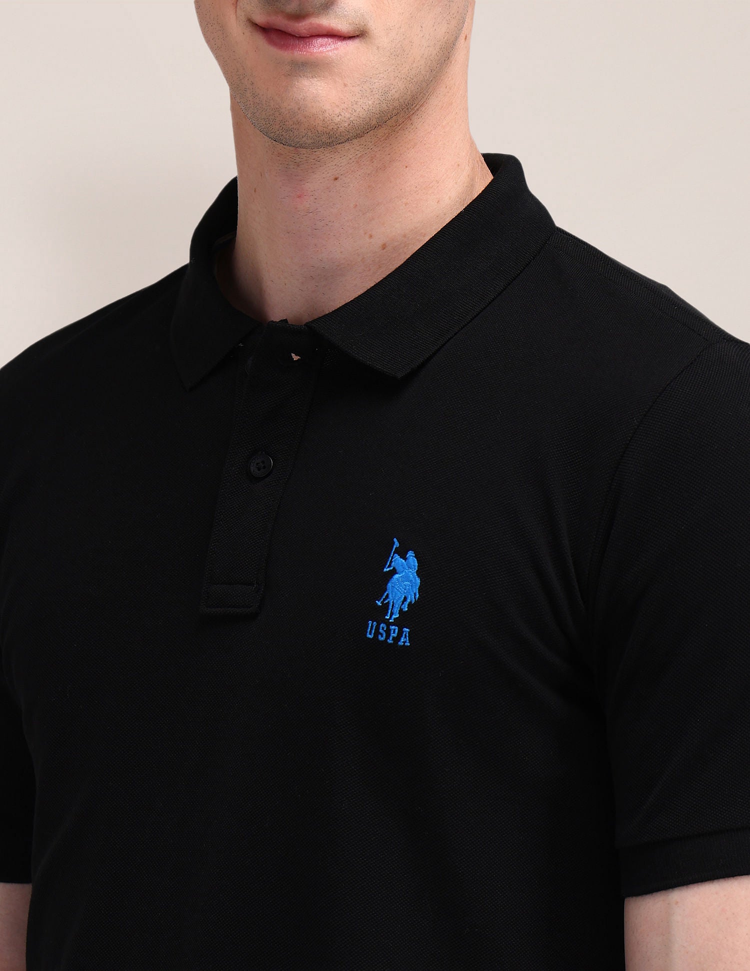 Solid Slim Fit Polo Shirt Black - U.S. POLO ASSN. | Large