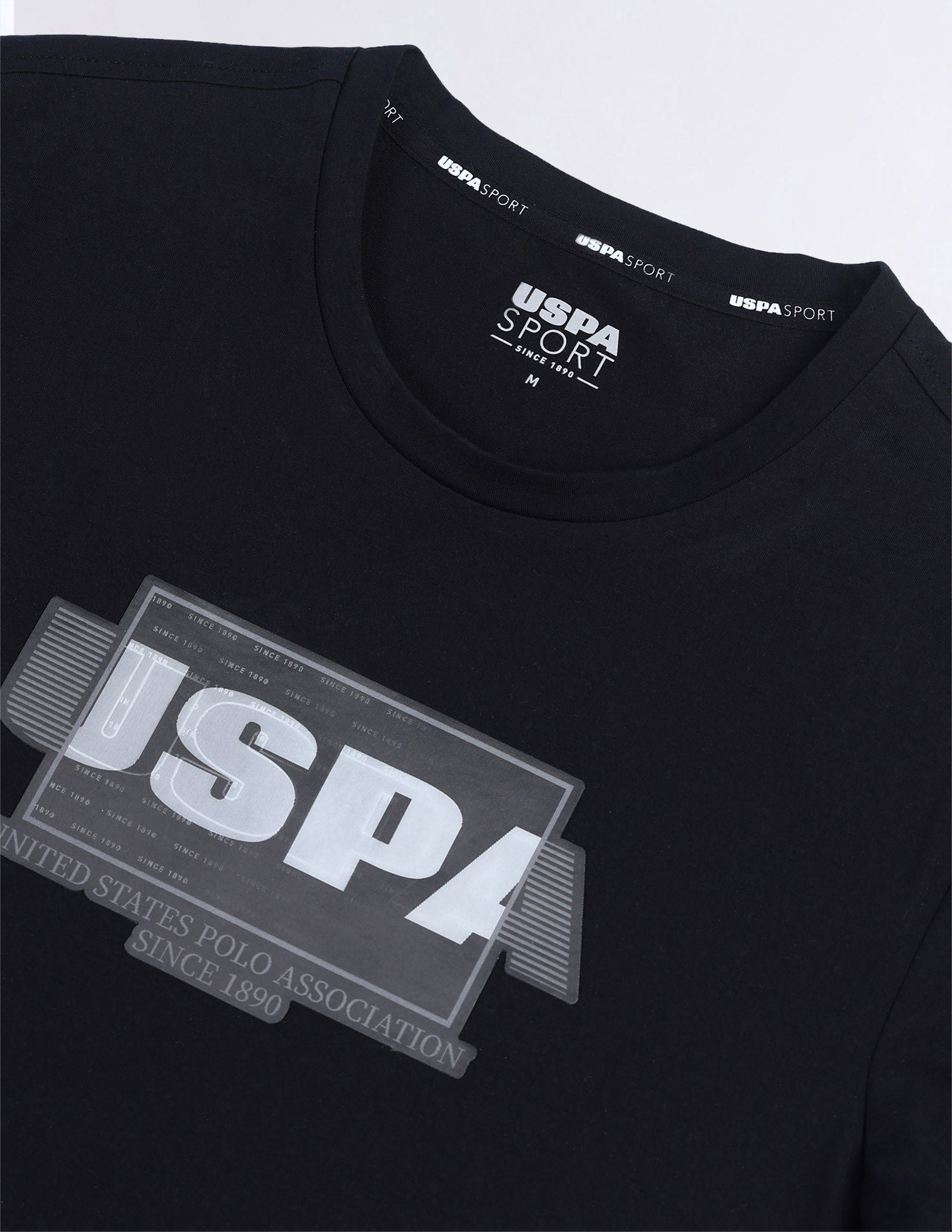 Brand Printed Slim Fit T-Shirt Black - U.S. Polo Assn. India | Large