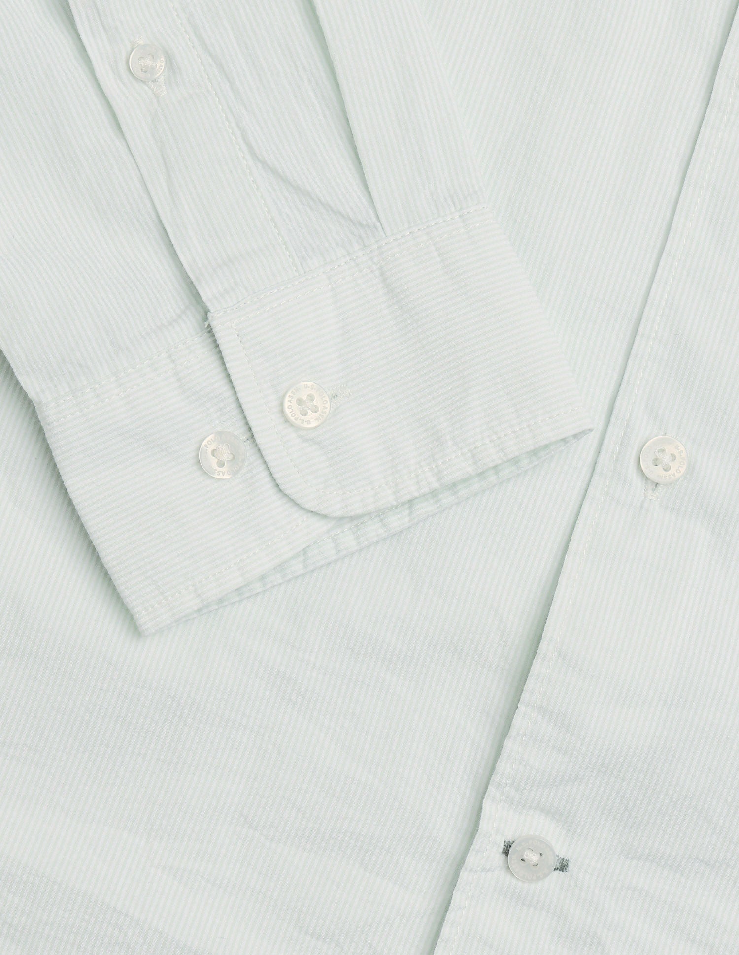 Pinstriped Seersucker Shirt Light Green - U.S. Polo Assn. India | Large