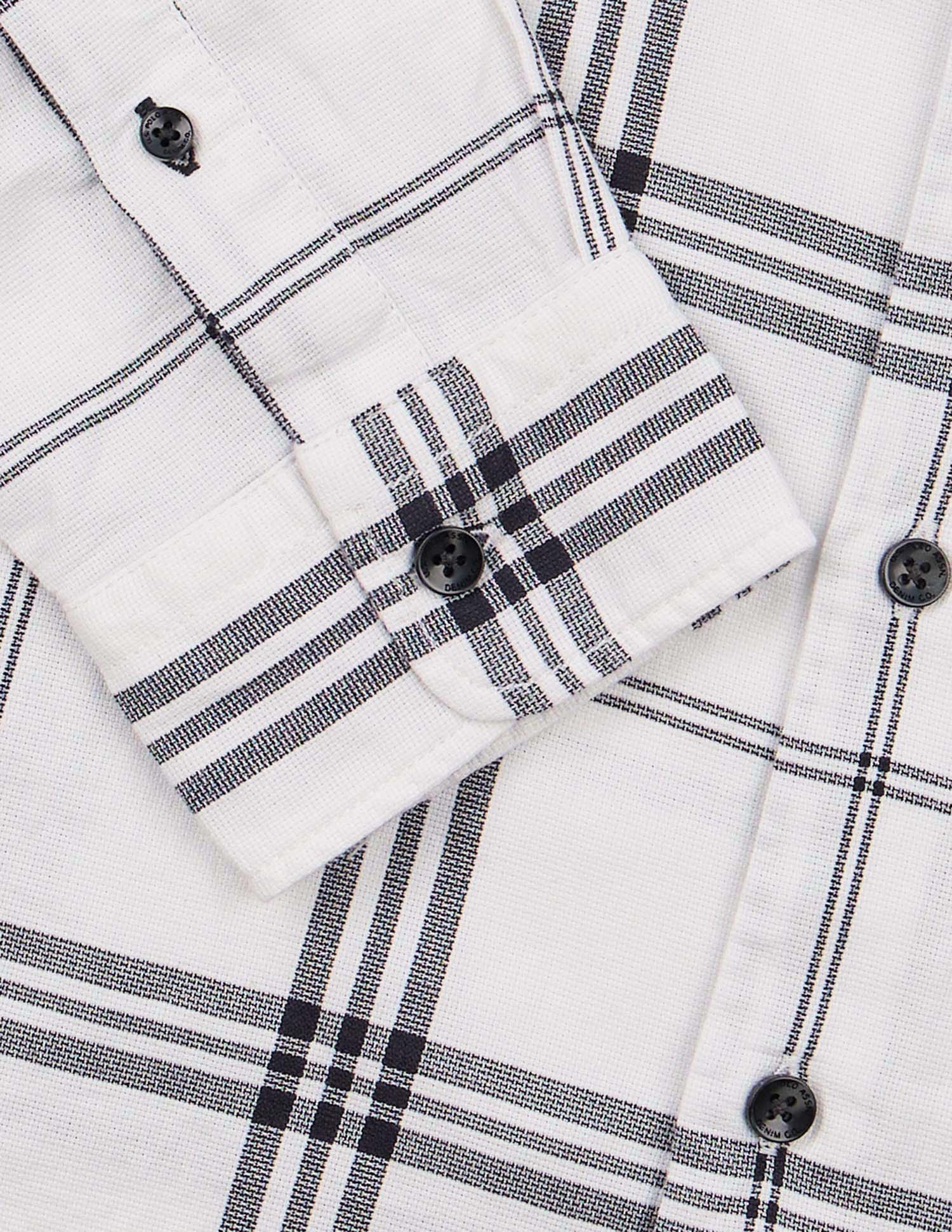 Grid Tattersall Checked Pure Cotton Shirt White - U.S. POLO ASSN. | Large