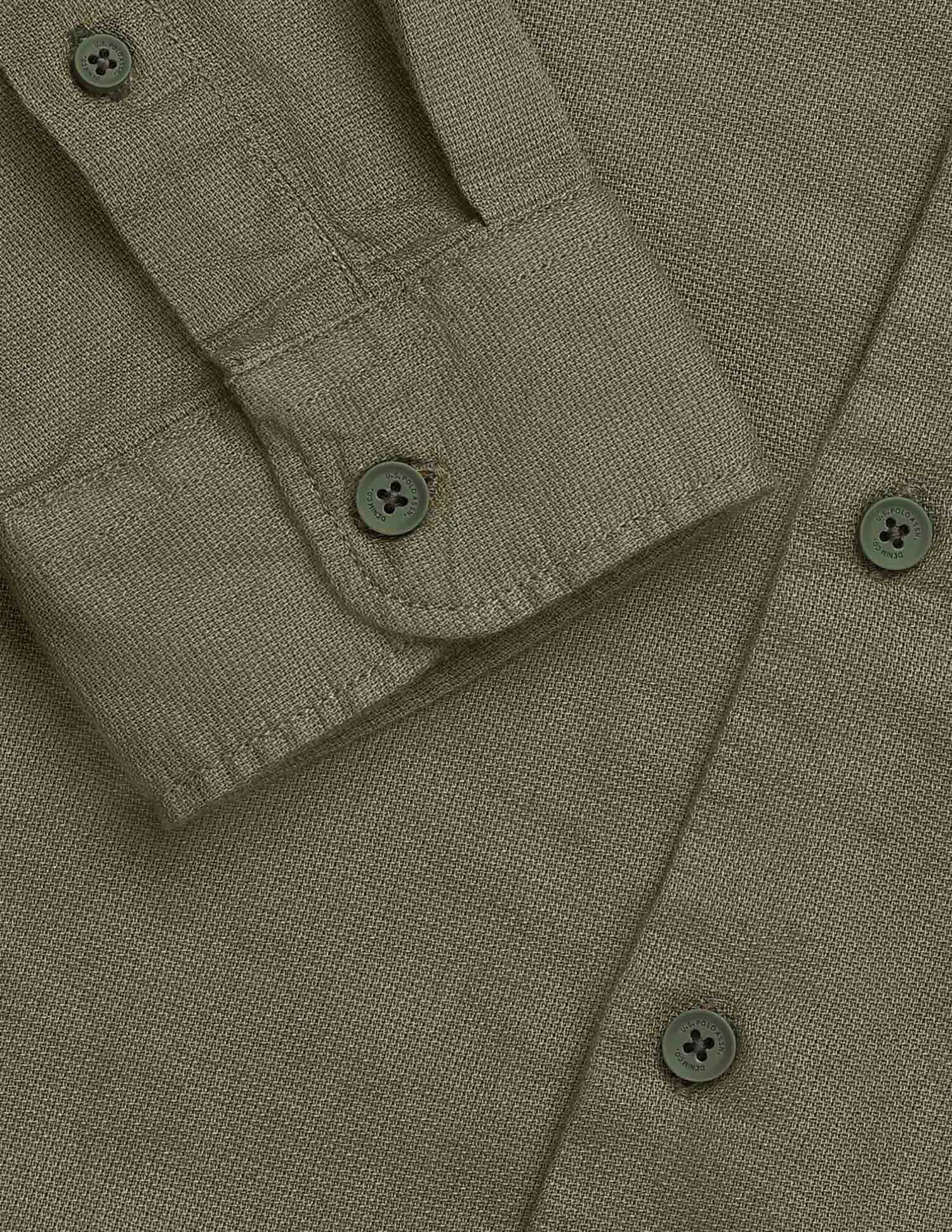 Textured Dobby Shirt Light Olive - U.S. Polo Assn. India | Large