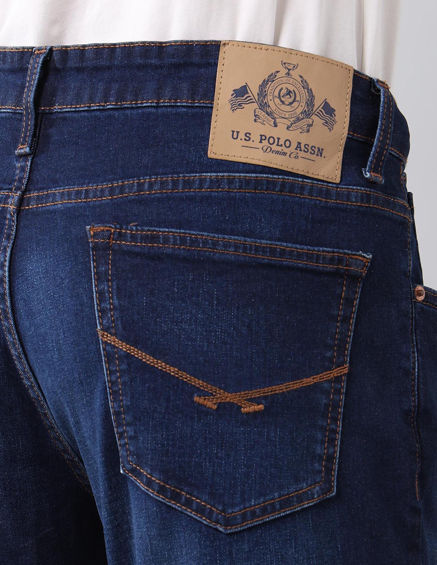 Brandon Slim Tapered Fit Authentic Denim Jeans Blue - U.S. Polo Assn. India | Large