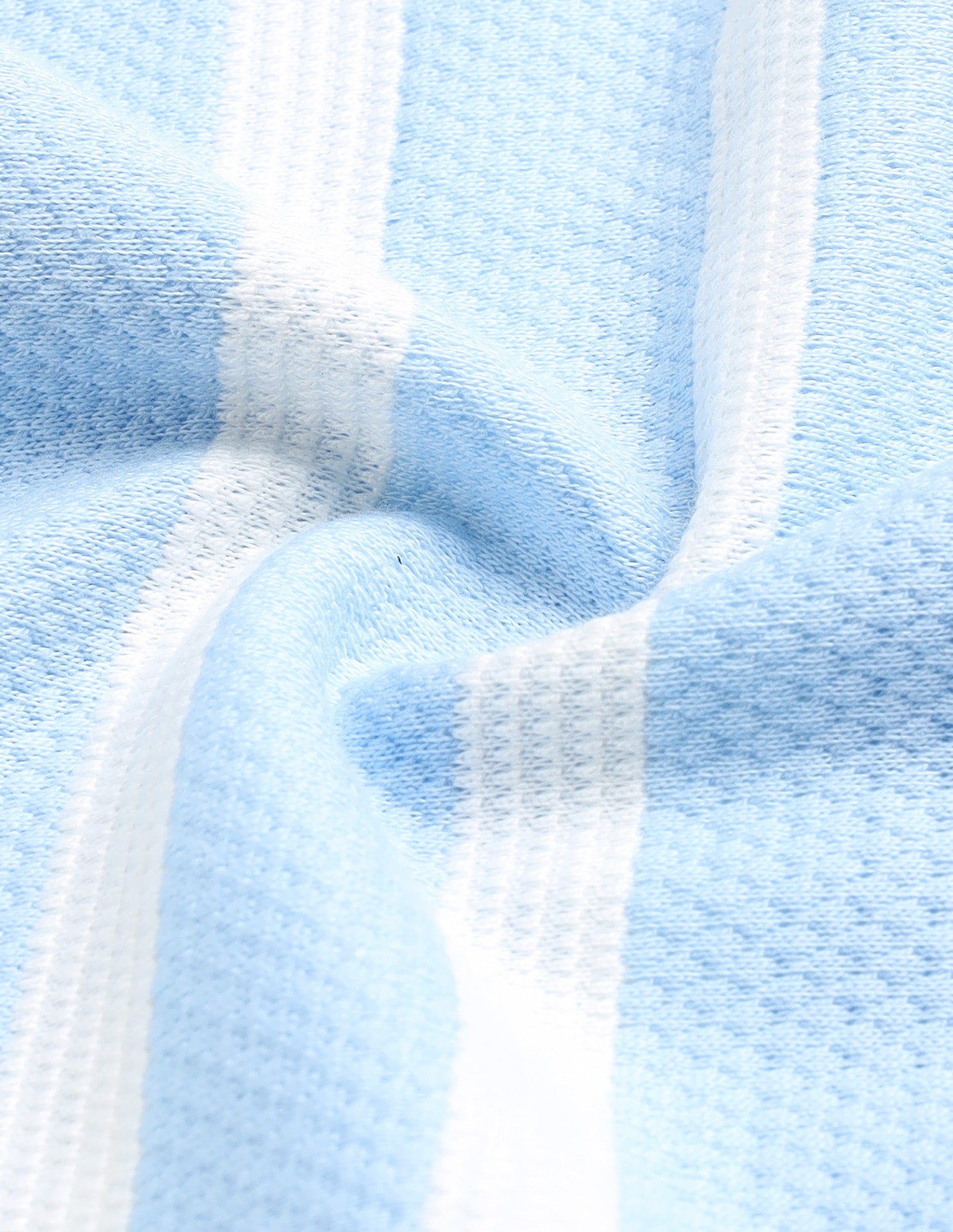 Self Design Vertical Striped Slim Fit Polo Shirt Light Blue - U.S. Polo Assn. India | Large