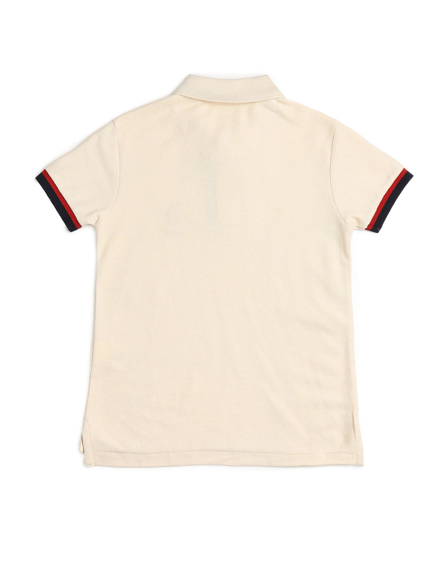 Boys Textured Pure Cotton Polo Shirt Beige - U.S. POLO ASSN. | Large