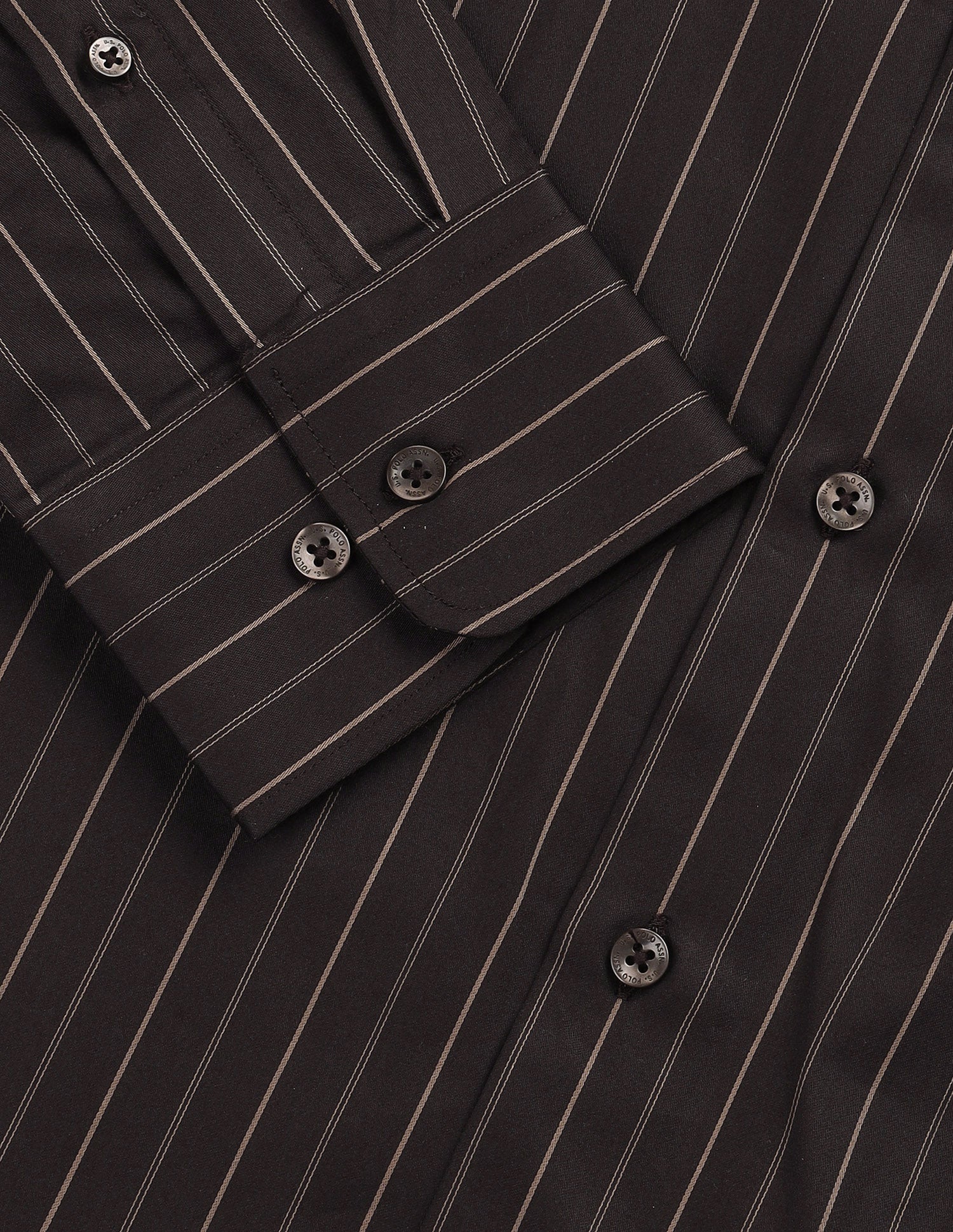 Satin Vertical Striped Shirt Choco - U.S. Polo Assn. India | Large