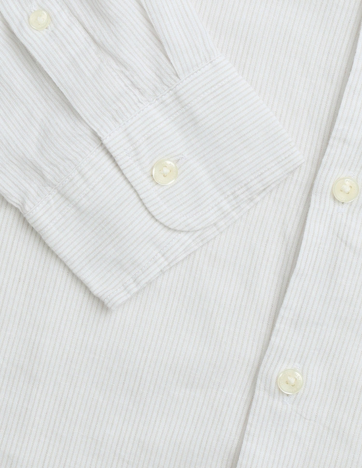 Vertical Striped Mandarin Shirt Beige - U.S. Polo Assn. India | Large
