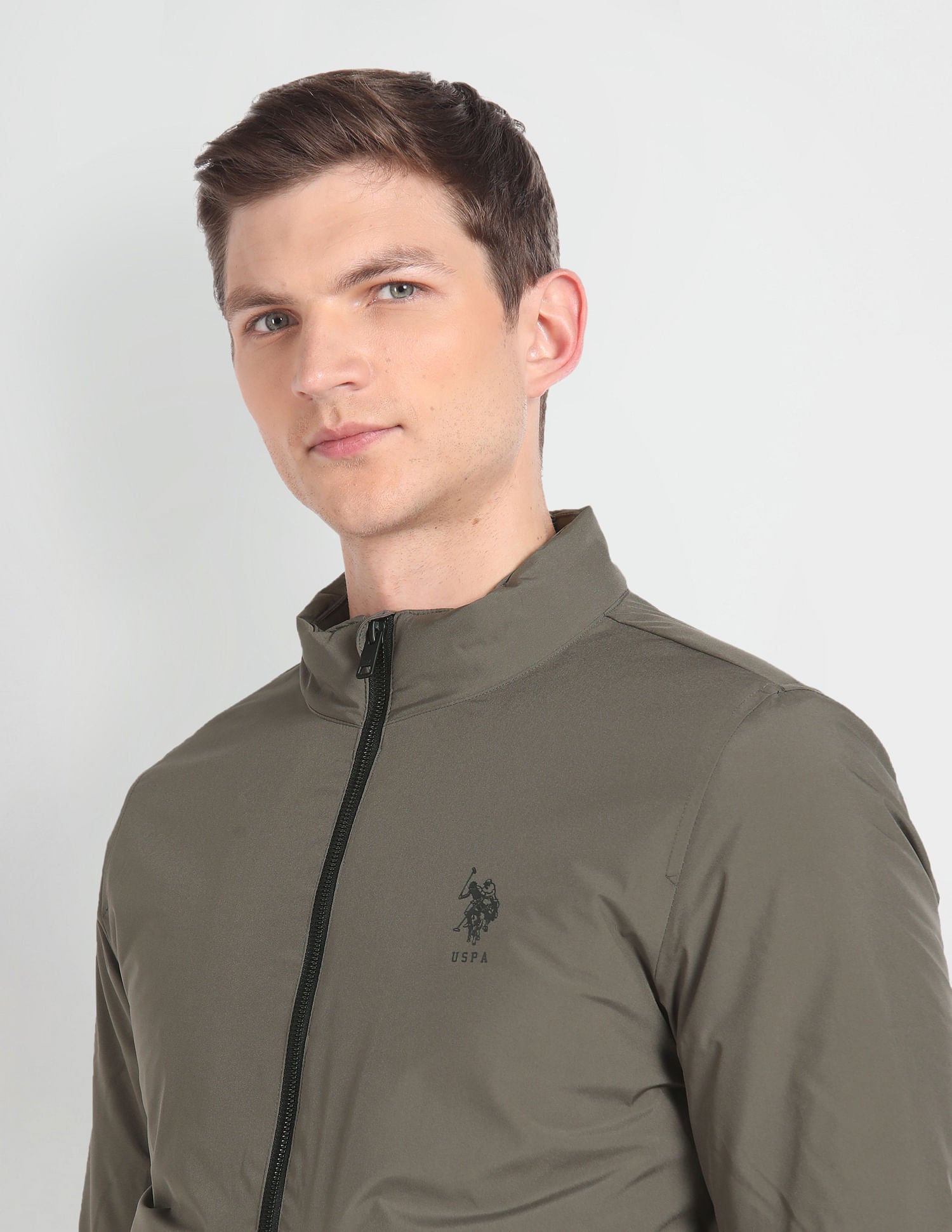 Contrast Hem Lightweight Jacket Olive - U.S. POLO ASSN. | Large