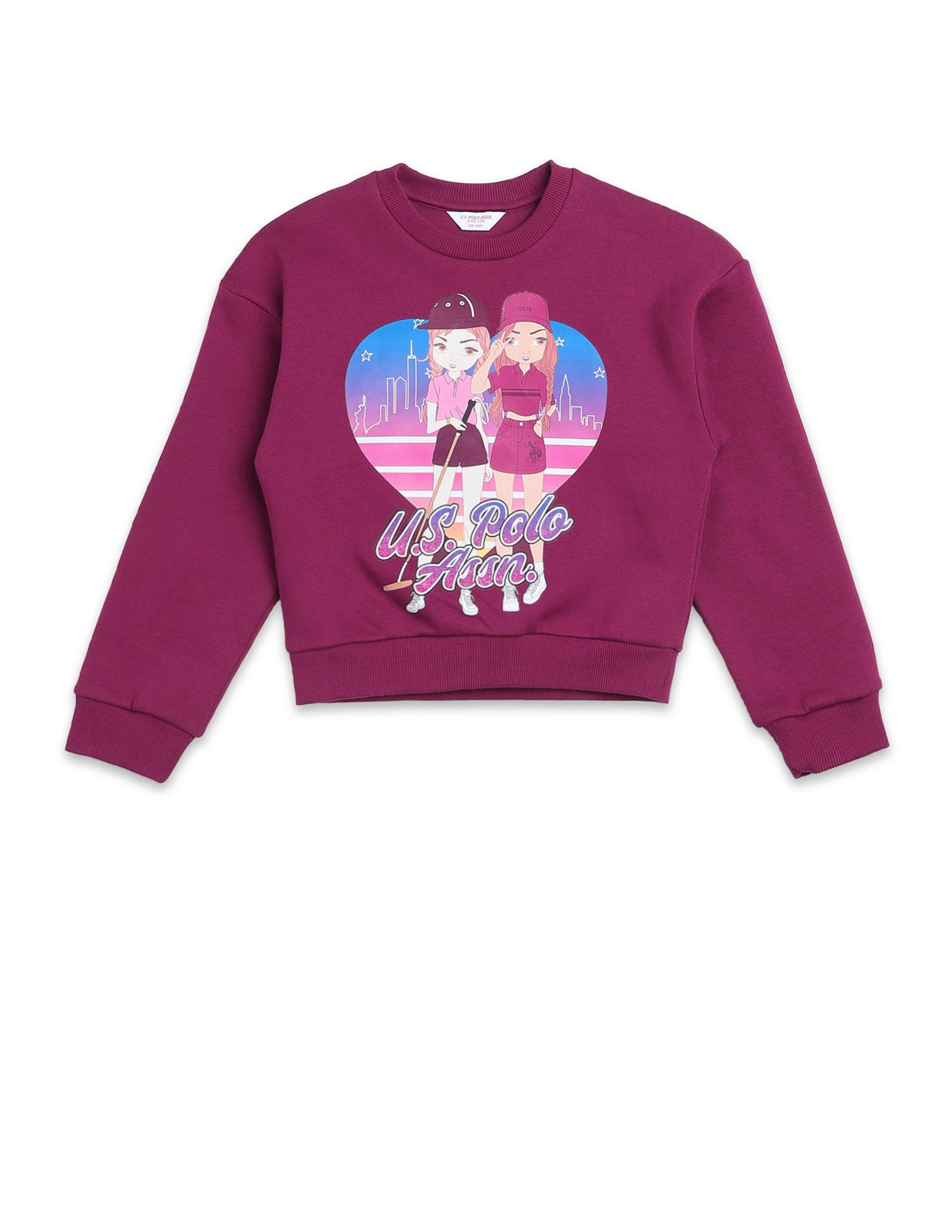 Brand Printed Regular Fit Sweatshirt Wine - U.S. POLO ASSN. | Large