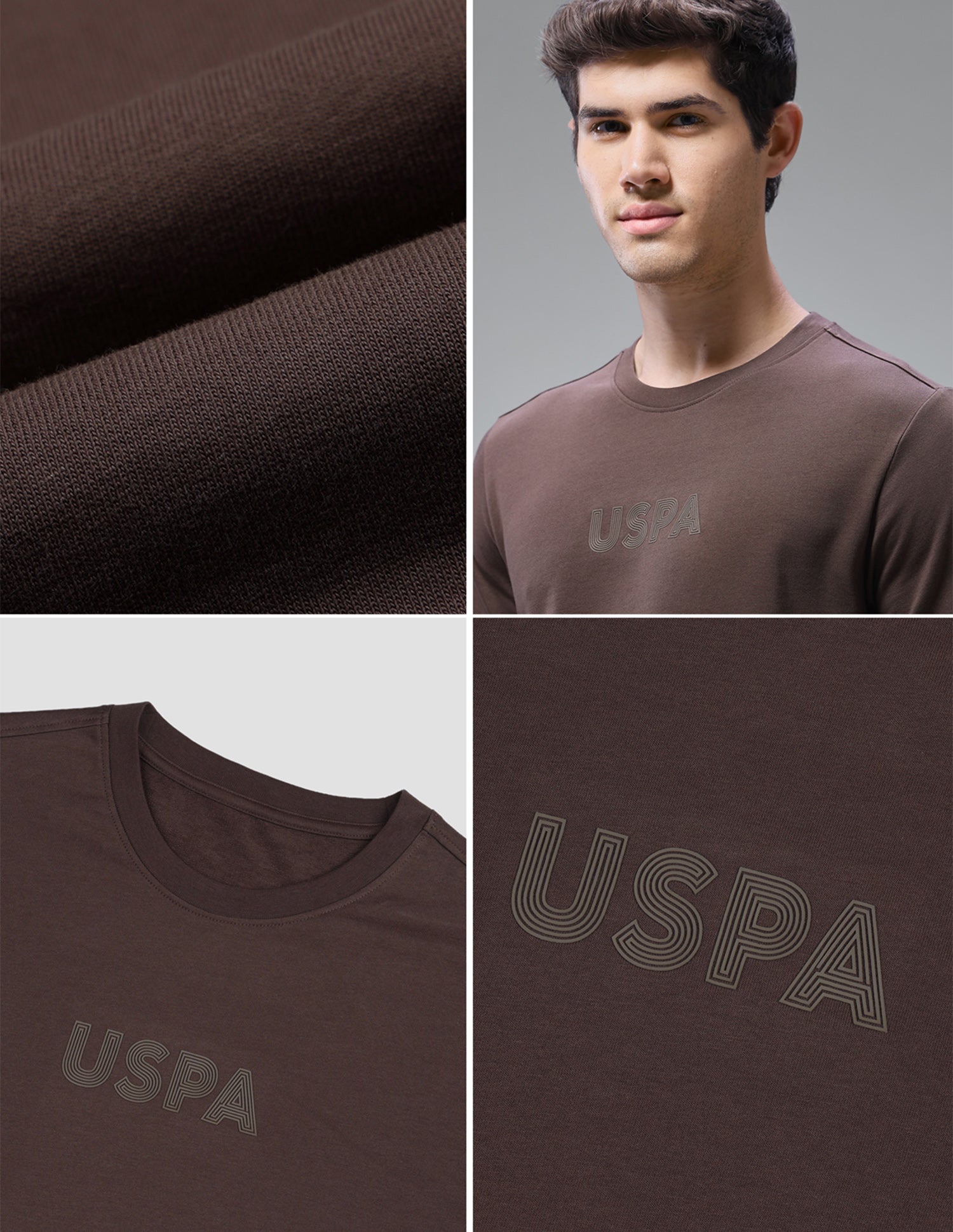 Solid Comfort Fit Loungewear T-Shirt Chestnut - U.S. Polo Assn. India | Large