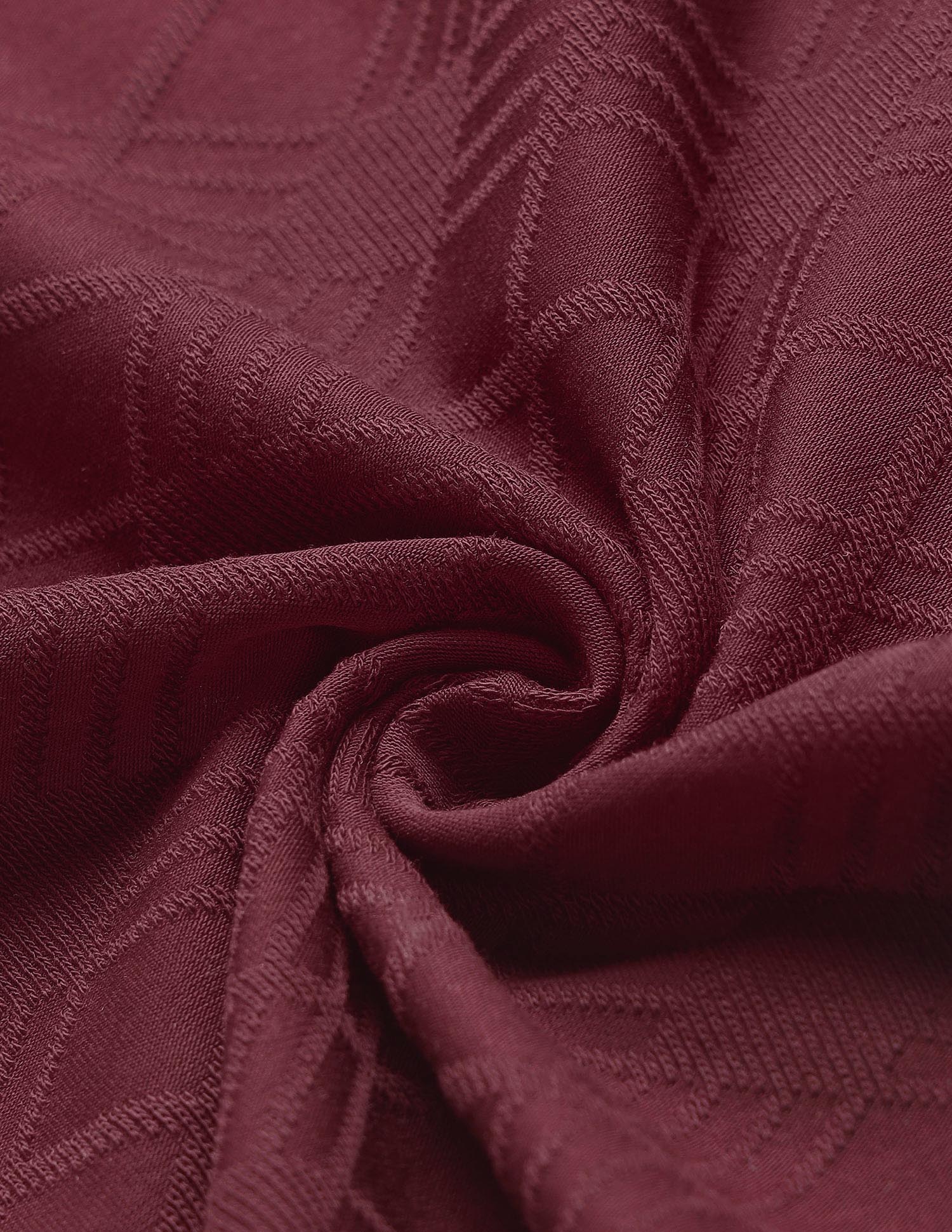 Geometric Patterned Knit Slim Fit Polo Shirt Wine - U.S. Polo Assn. India | Large