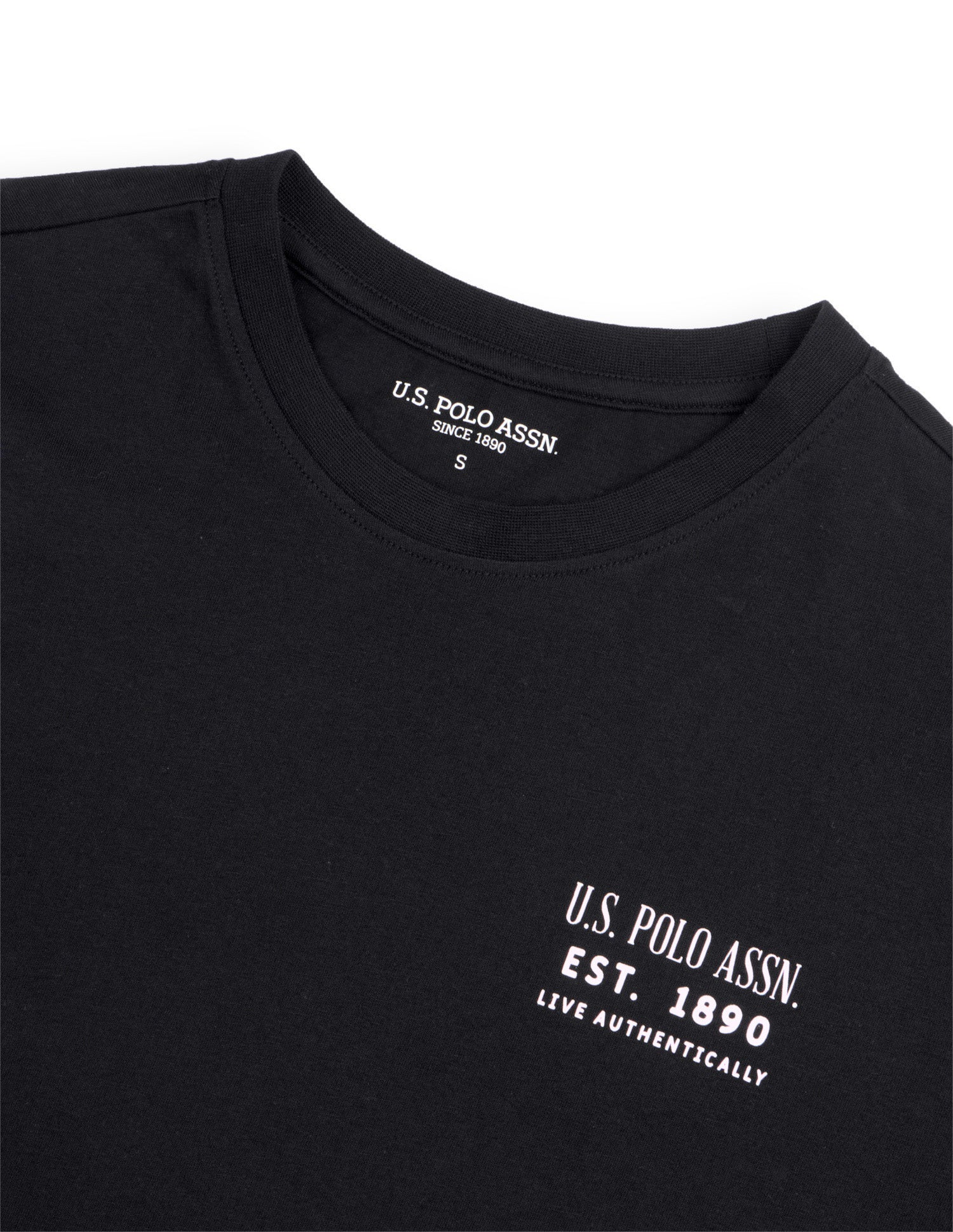Typographic Brand Printed Boyfriend Fit T-Shirt Black - U.S. Polo Assn. India | Large