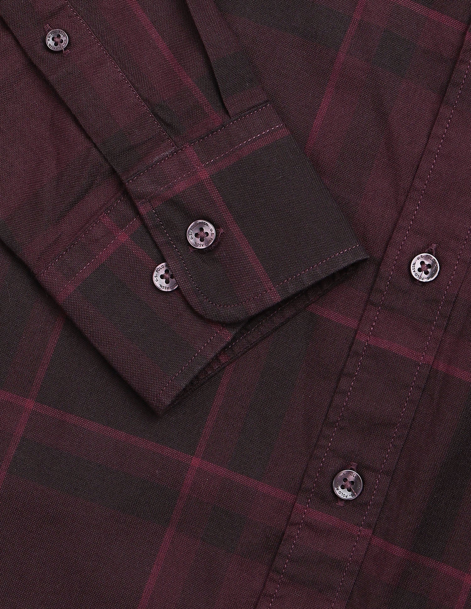 Tartan Checked Regular Fit Shirt Maroon - U.S. Polo Assn. India | Large